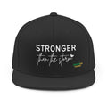 Stronger Than the Storm Snapback Hat — Inspirational Embroidered Cap