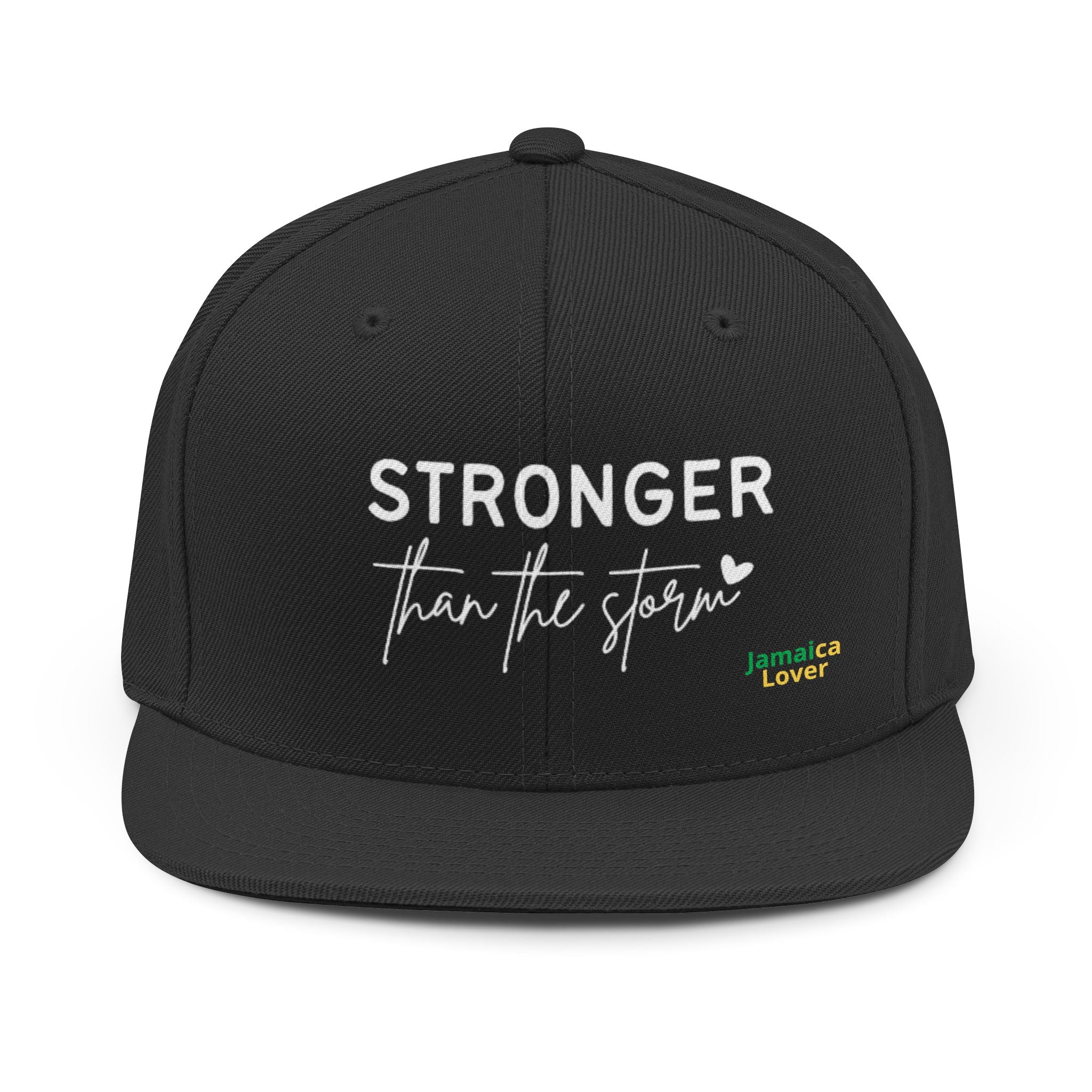 Stronger Than the Storm Snapback Hat — Inspirational Embroidered Cap