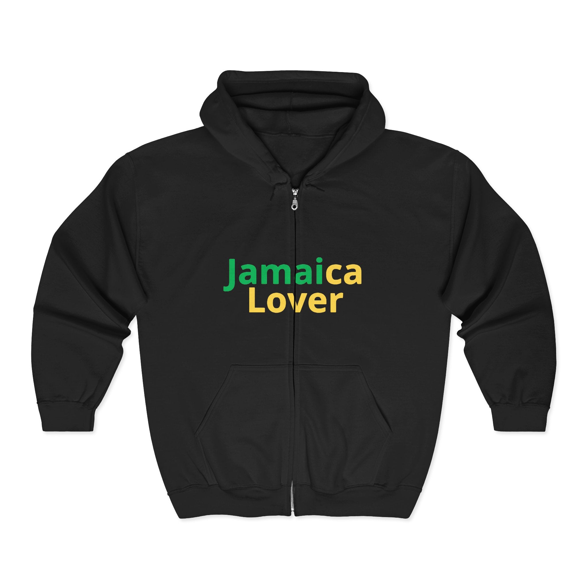 Jamaica Lover Zip Hoodie – Reggae Flag Colors Travel & Pride Sweatshirt