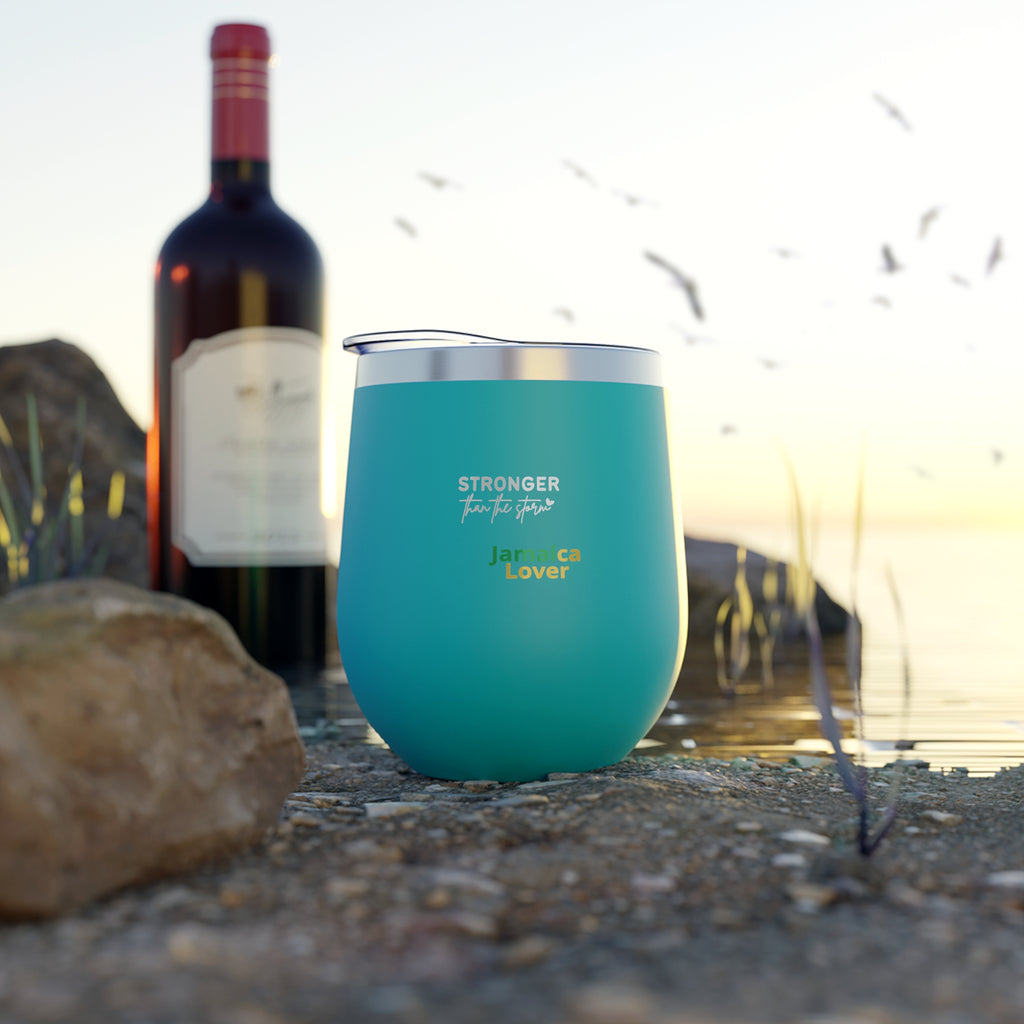 Insulated 12oz Copper Tumbler — "Stronger Than the Storm" Jamaica Lover Design