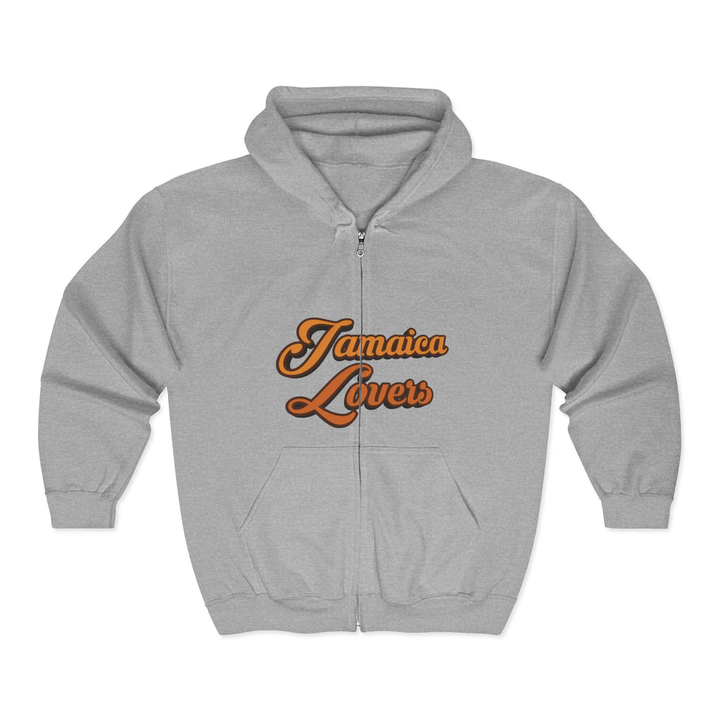 Jamaica Lovers Full Zip Hoodie - Unisex Heavy Blend Sweatshirt, Cool Casual Wear, Gift for Jamaica Lovers, Travel Vibes, Cozy Layering