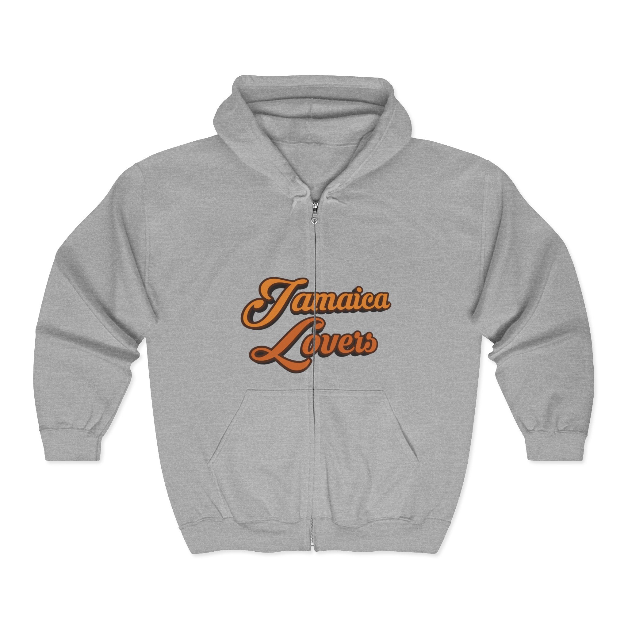 Jamaica Lovers Full Zip Hoodie - Unisex Heavy Blend Sweatshirt, Cool Casual Wear, Gift for Jamaica Lovers, Travel Vibes, Cozy Layering