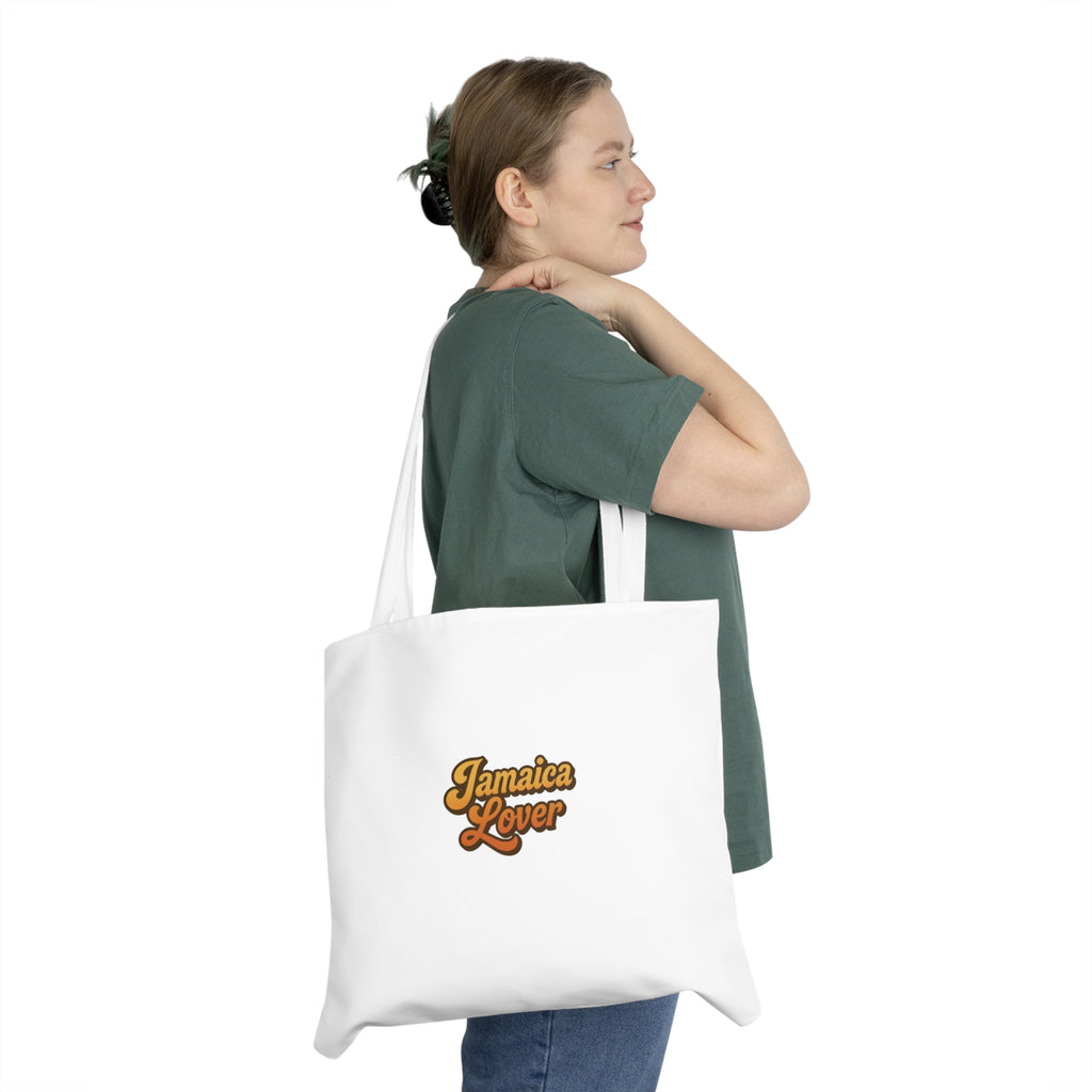 Jamaica Lover Tote Bag — Retro Script Shoulder Tote for Travel & Beach