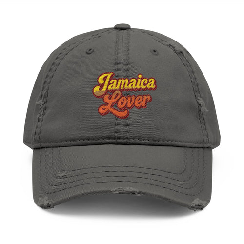 Jamaica Lover Embroidered Distressed Dad Hat