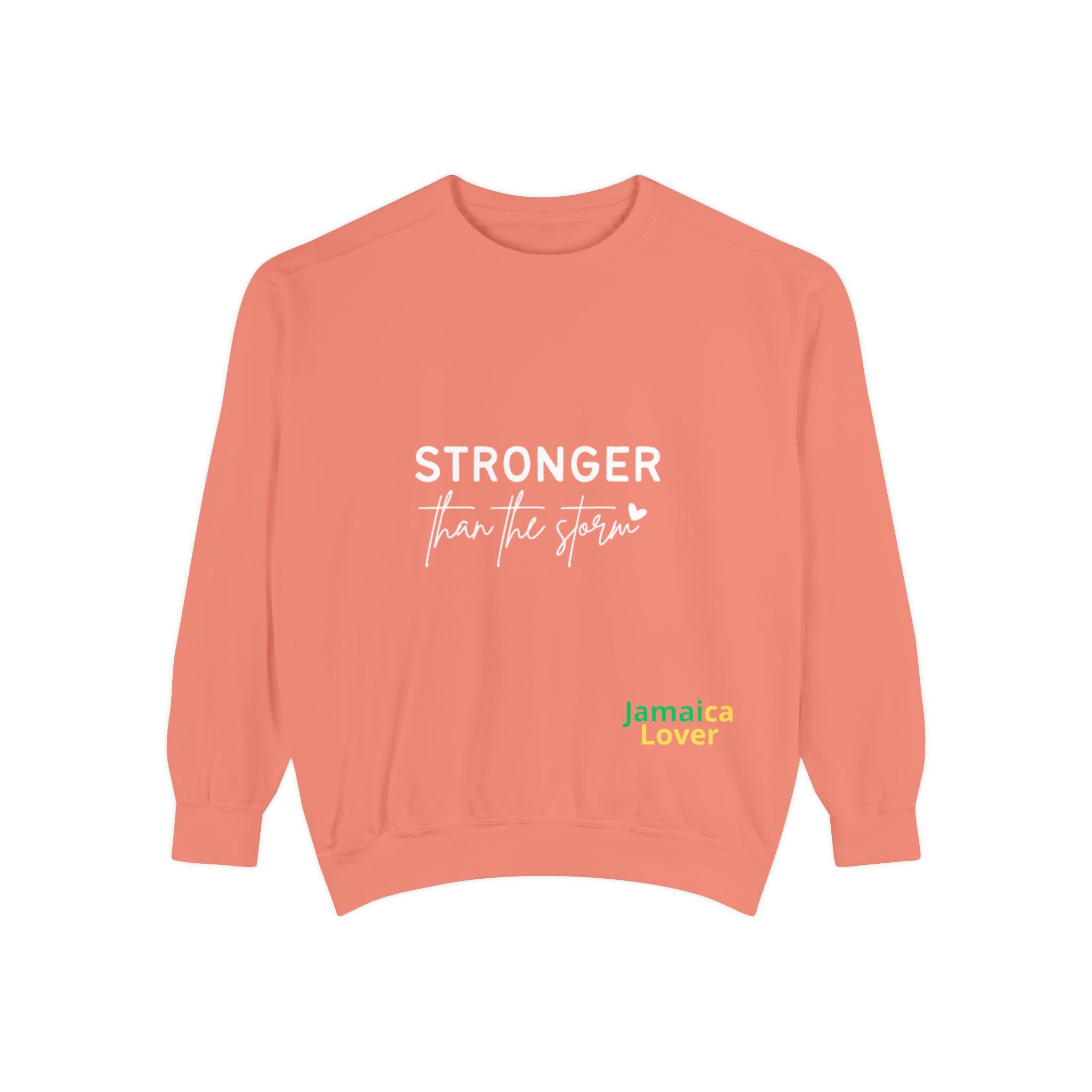Stronger Than the Storm Sweatshirt — Inspirational Crewneck for Jamaica Lover