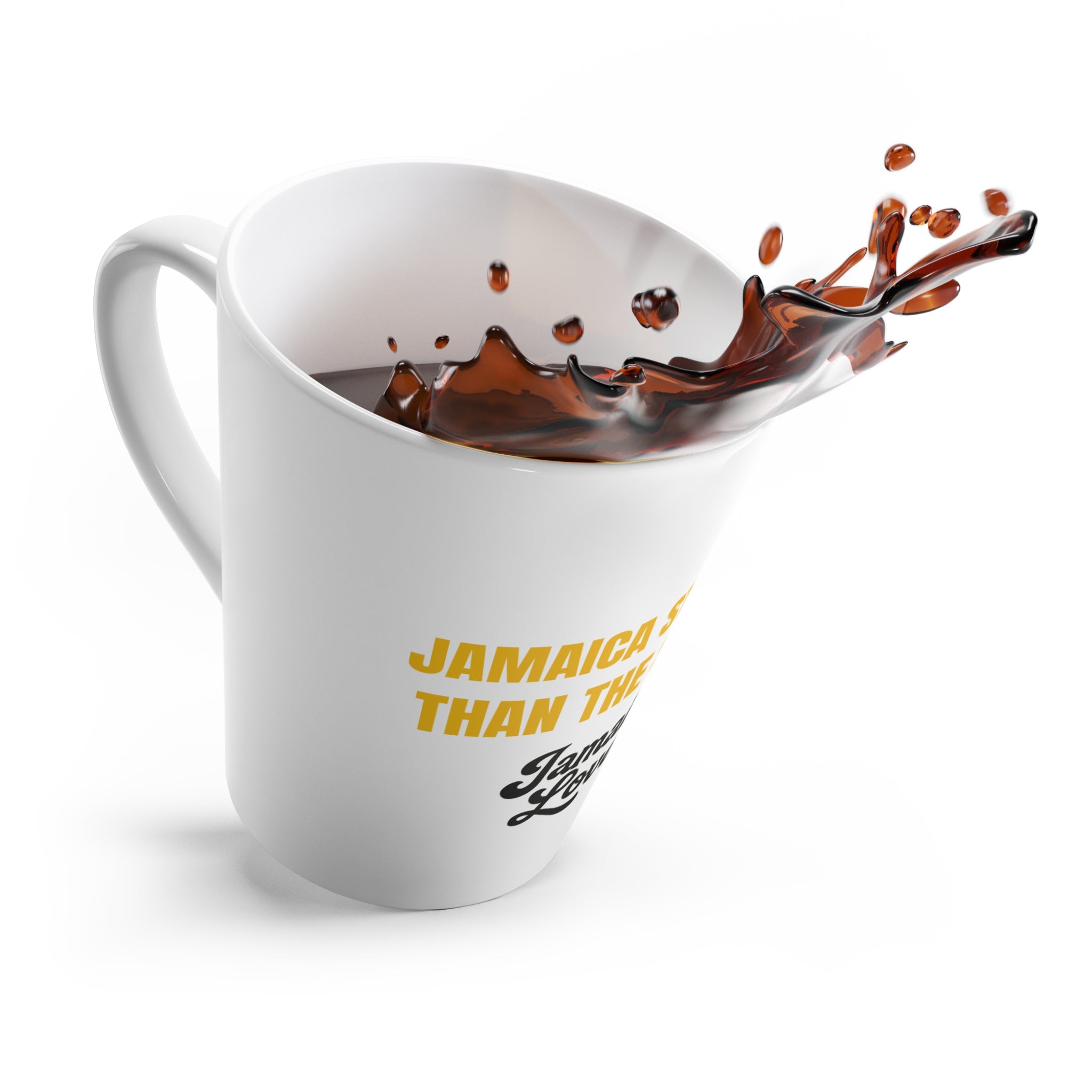 Latte Mug — "Jamaica Stronger Than The Storm" Inspirational Coffee Cup