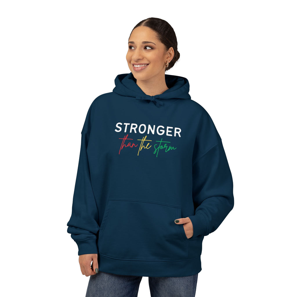 Hoodie — "Stronger Than the Storm" Script Logo Pullover