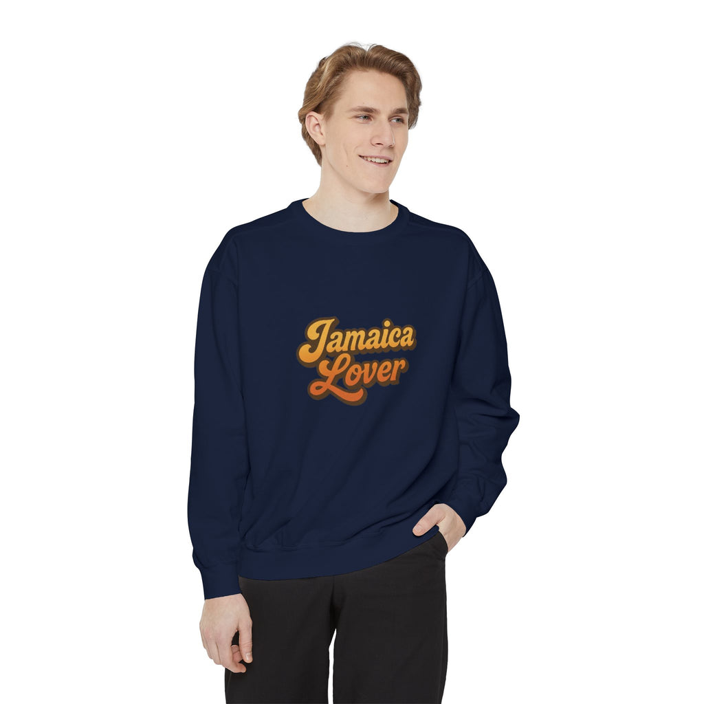 Jamaica Lover Sweatshirt — Retro Script Island Pride Crewneck