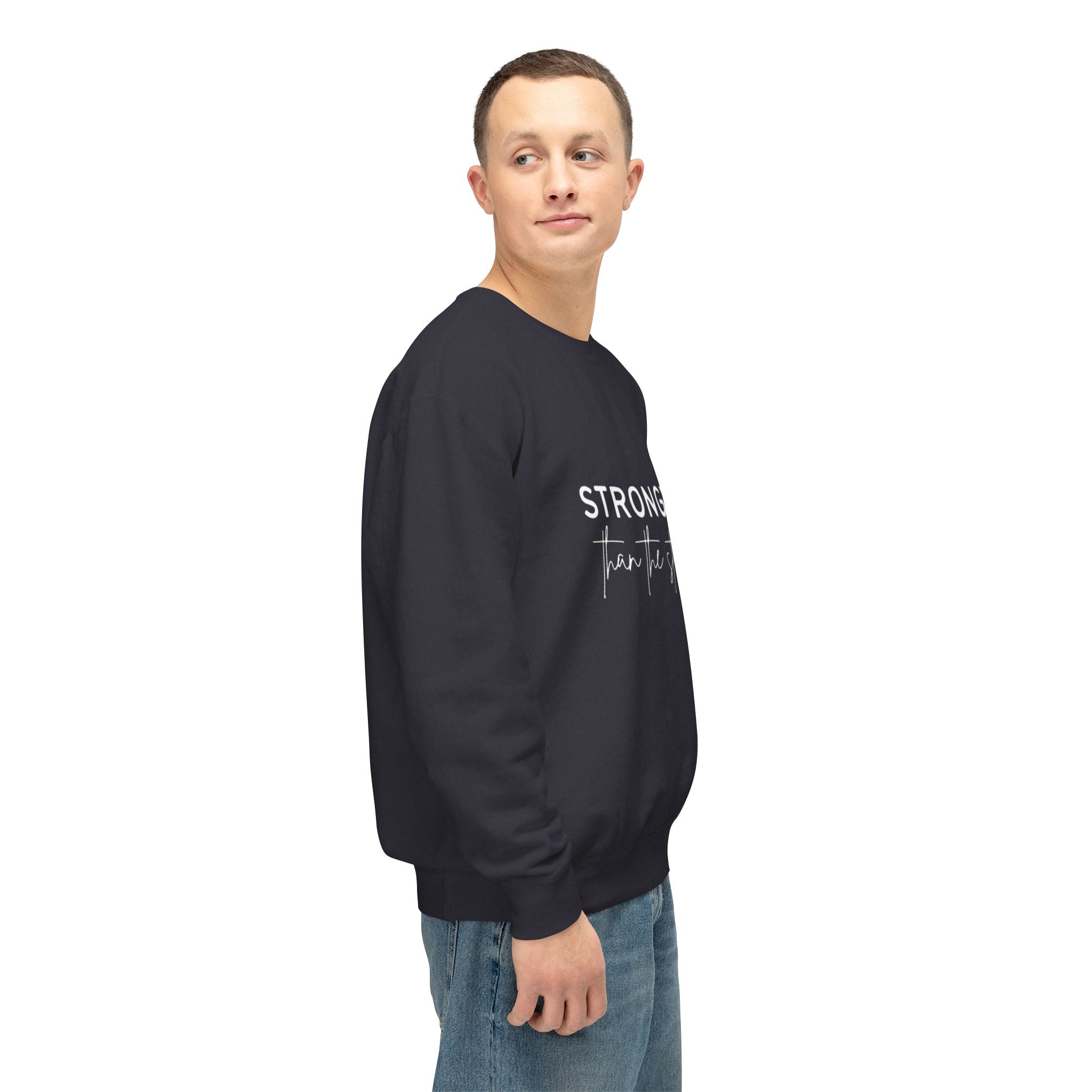 Stronger Than You Crewneck Sweatshirt — Inspirational Lightweight Pullover