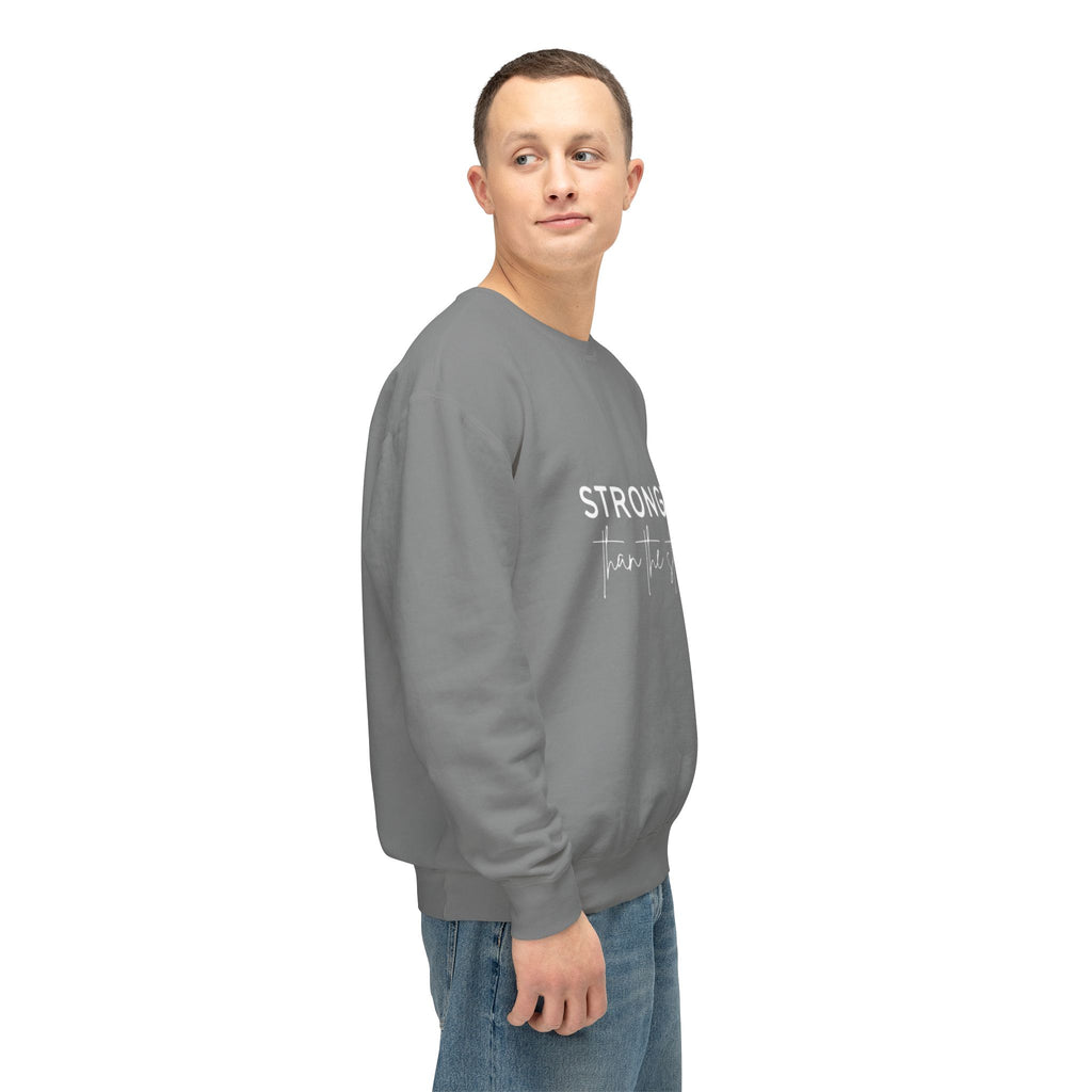Stronger Than You Crewneck Sweatshirt — Inspirational Lightweight Pullover