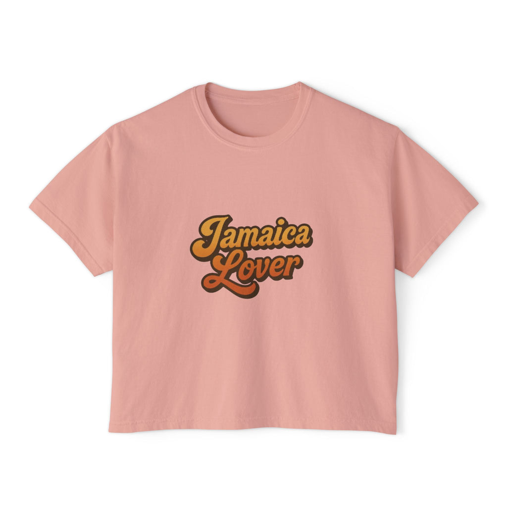 Jamaica Lover Boxy Tee — Retro Script Vacation T‑Shirt