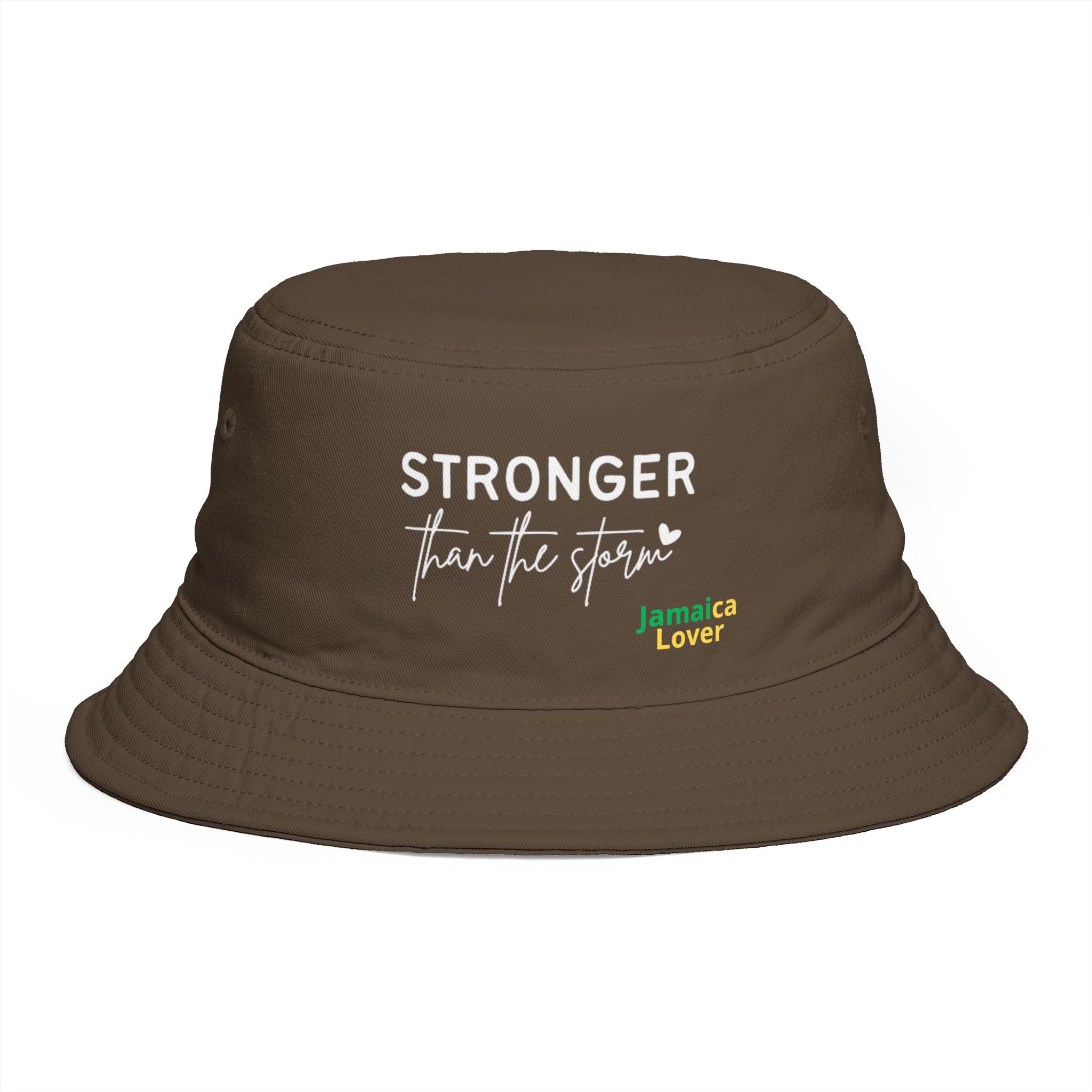 Stronger Than the Storm Bucket Hat – Jamaica Lover Inspirational Sun Hat