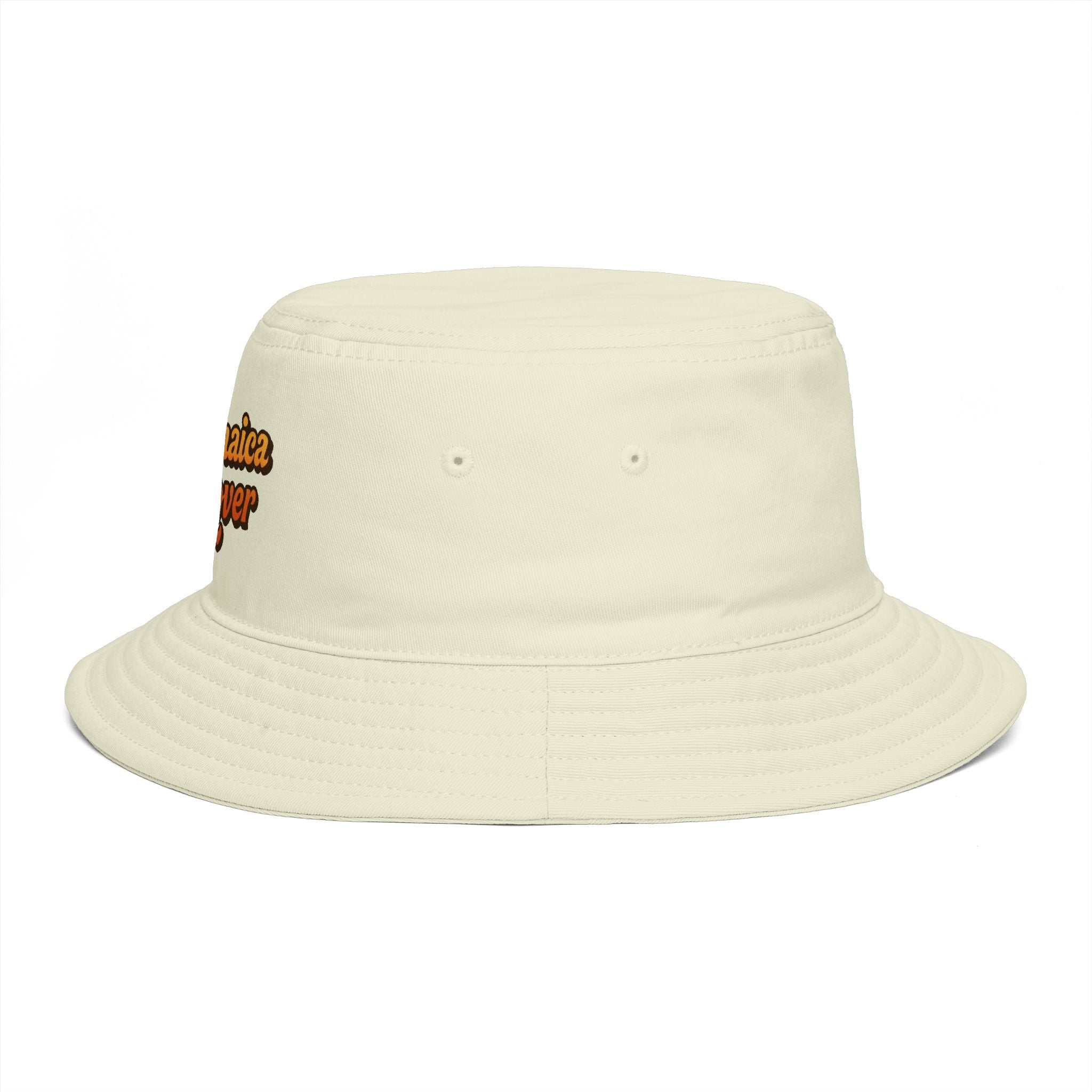 Jamaica Lover Bucket Hat — Retro Script Travel & Festival Sun Hat