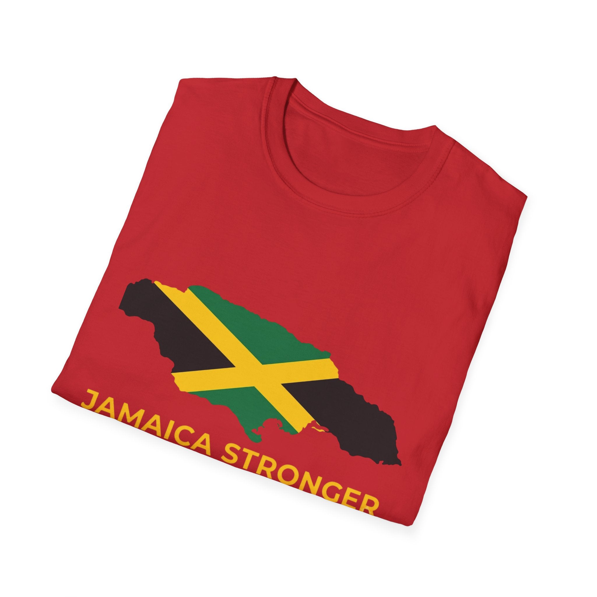 Jamaica Stronger Than The Storm T-Shirt — Jamaican Flag Map Tee