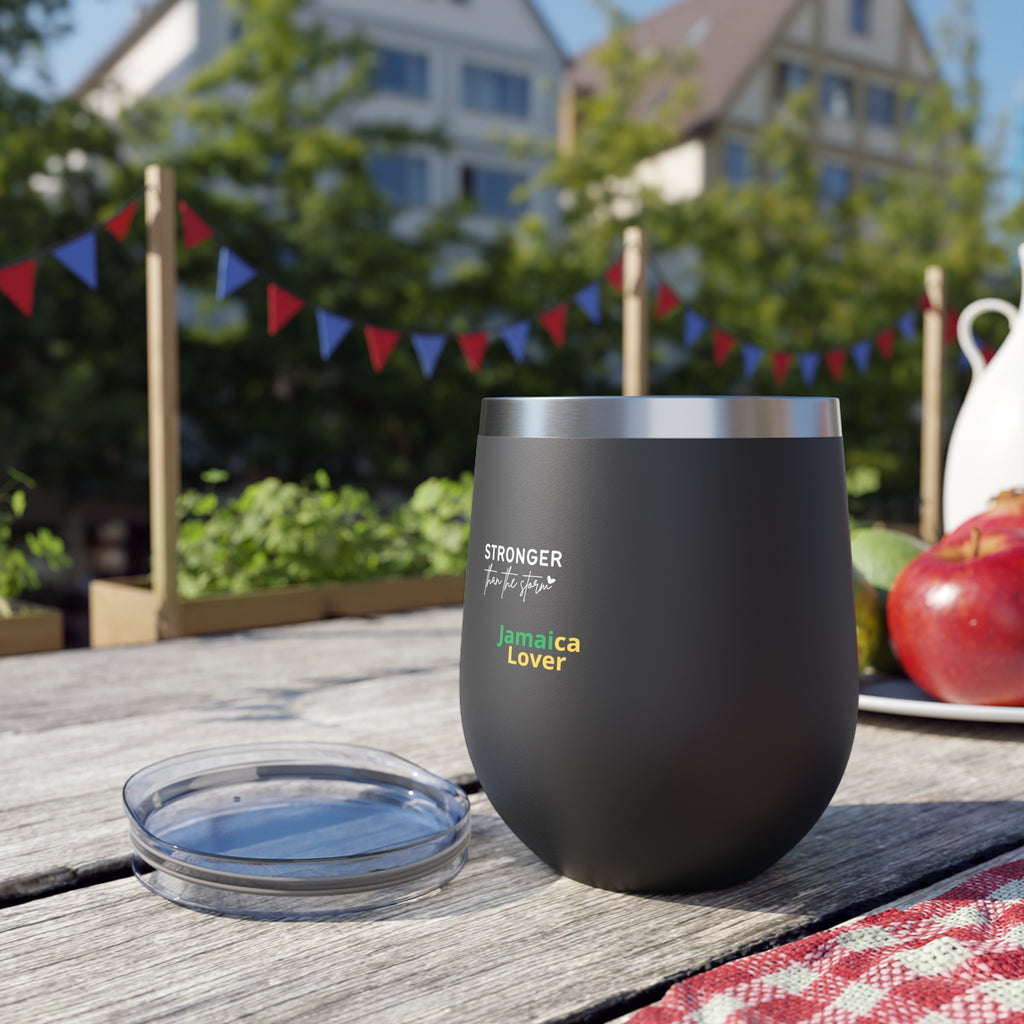 Insulated 12oz Copper Tumbler — "Stronger Than the Storm" Jamaica Lover Design
