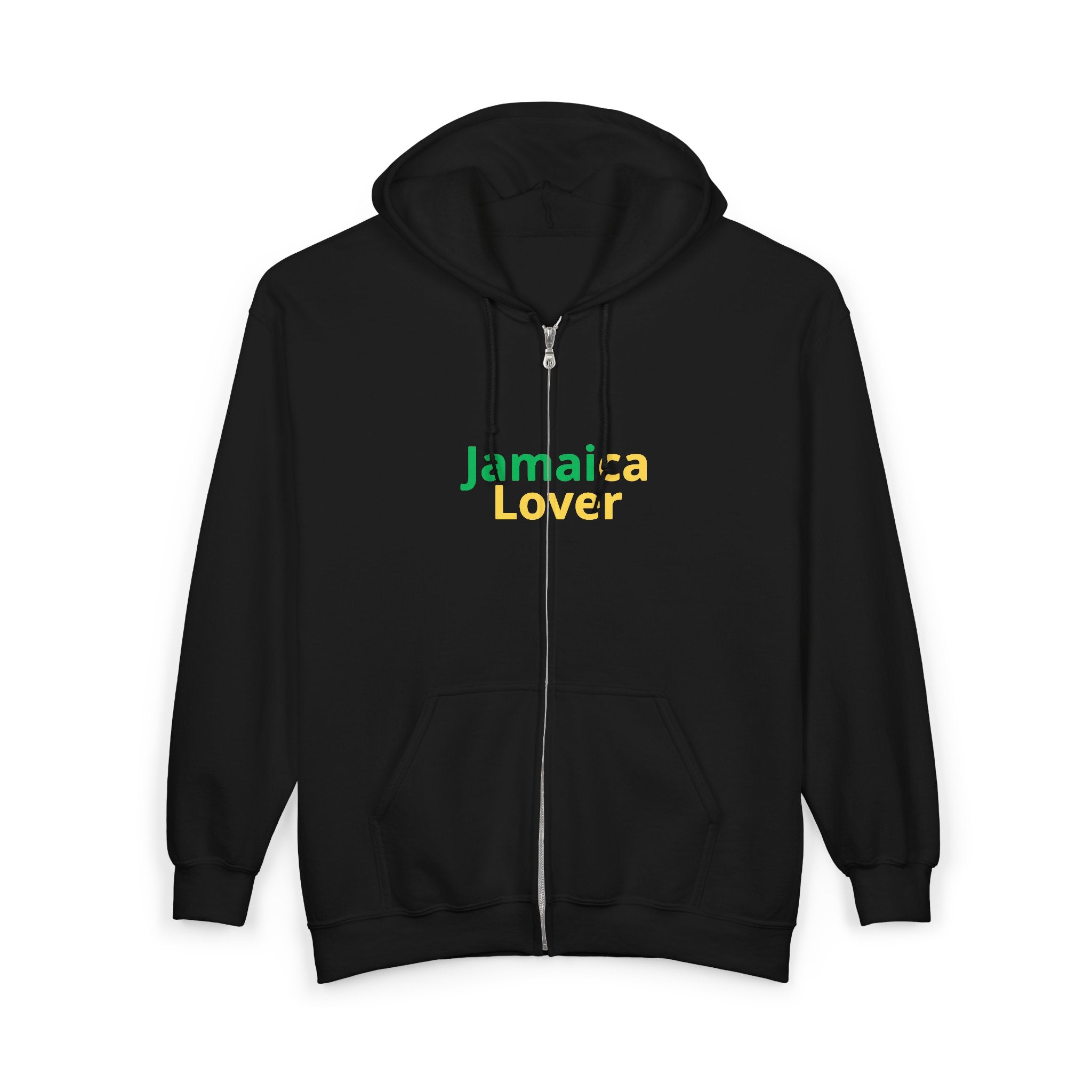 Jamaica Lover Zip Hoodie - Reggae Rasta Colors Full-Zip Sweatshirt