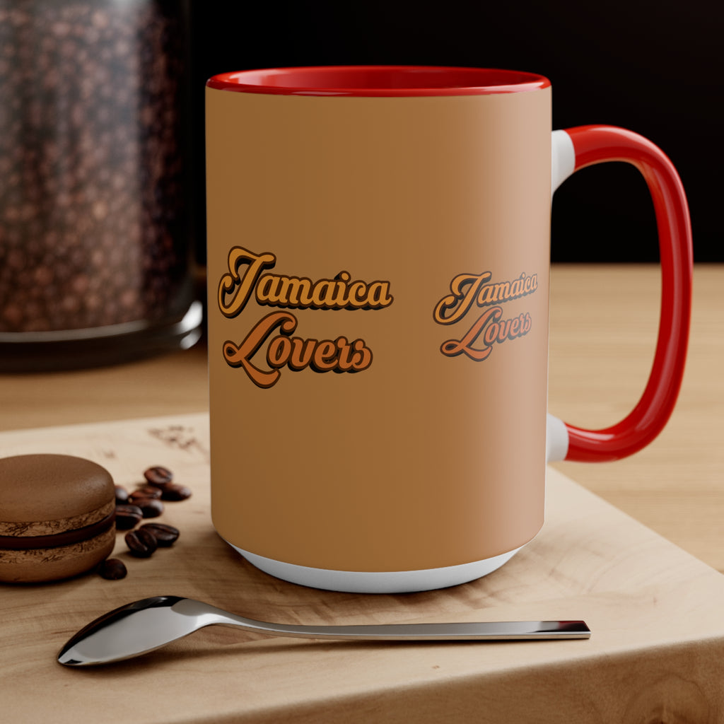 Jamaica Lovers Accent Mug, Coffee Cup for Island Enthusiasts, Gift for Coffee Lovers, Tropical Drinkware, Caribbean-Inspired Mug