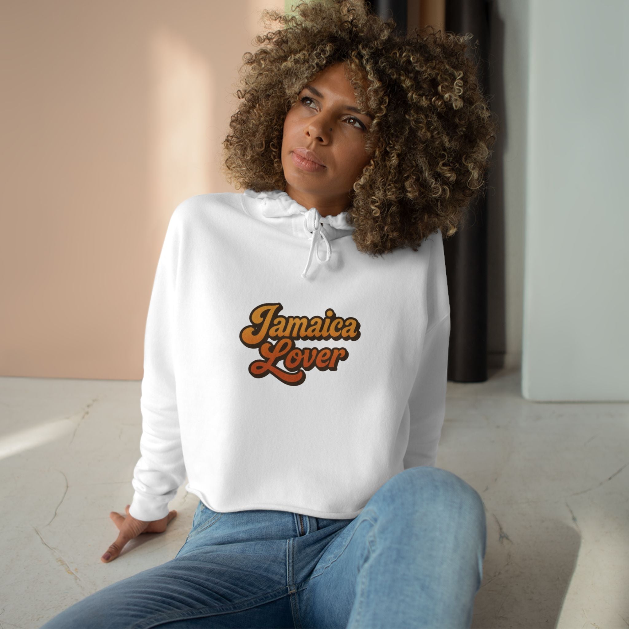 Jamaica Lovers Crop Hoodie - Vintage Style Sweatshirt, Perfect for Summer Festivals, Beach Days, Travel, Gifts for Him and Her