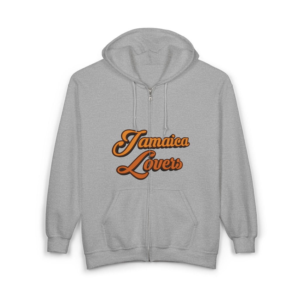 Jamaica Lovers Full Zip Hoodie - Unisex Heavy Blend Sweatshirt, Cool Casual Wear, Gift for Jamaica Lovers, Travel Vibes, Cozy Layering