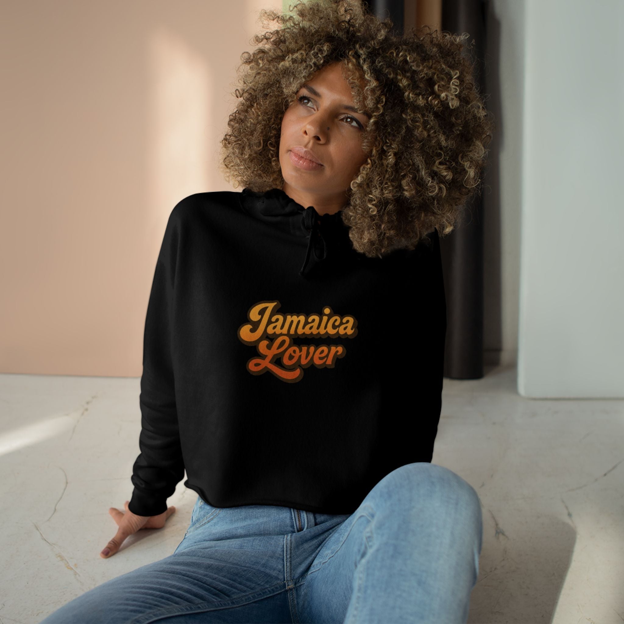 Jamaica Lovers Crop Hoodie - Vintage Style Sweatshirt, Perfect for Summer Festivals, Beach Days, Travel, Gifts for Him and Her