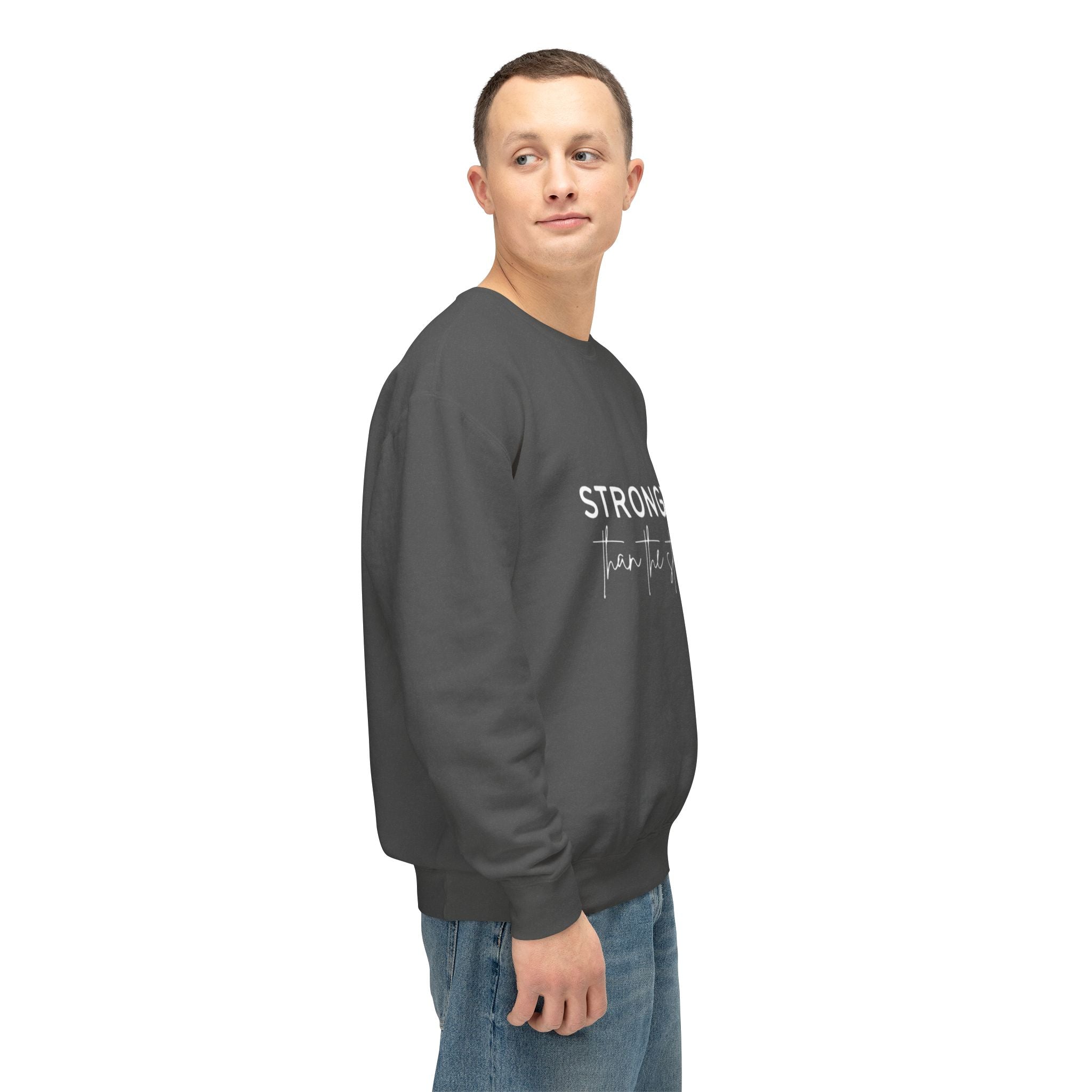 Stronger Than You Crewneck Sweatshirt — Inspirational Lightweight Pullover
