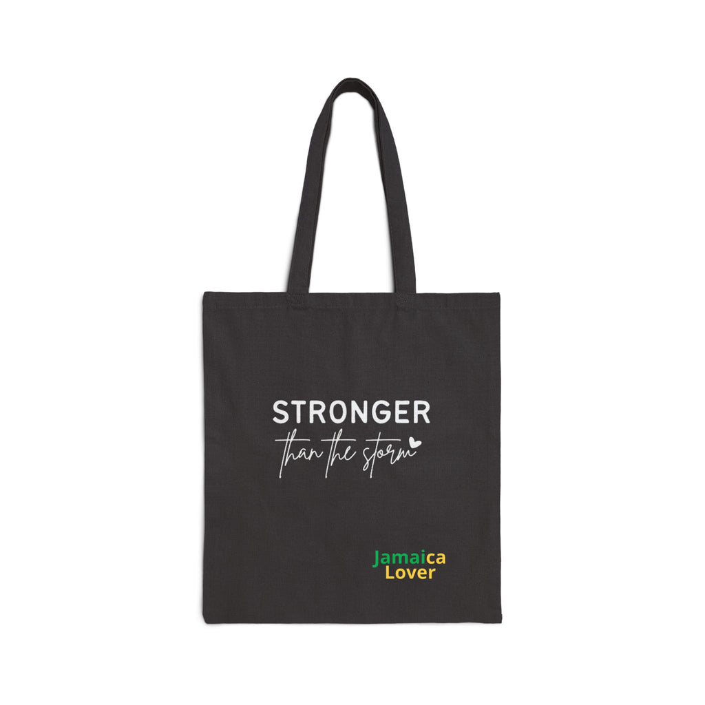 Stronger Than the Storm Canvas Tote — Jamaica Lover Inspirational Grocery Bag