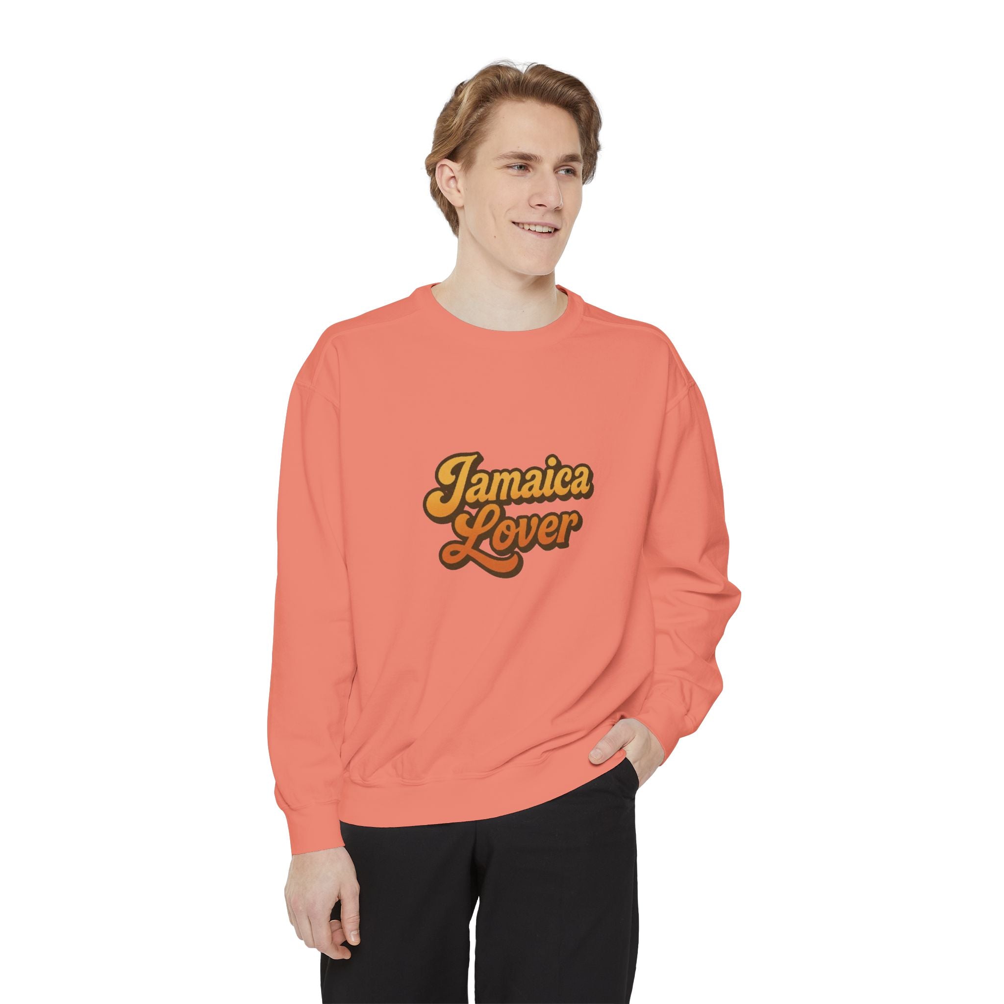Jamaica Lover Sweatshirt — Retro Script Island Pride Crewneck