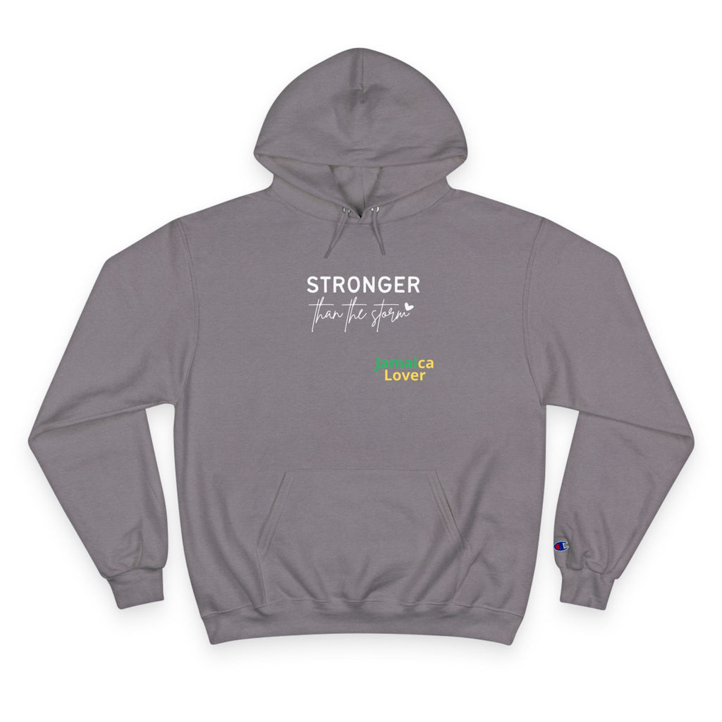 Champion Hoodie — "Stronger Than the Storm" Jamaica Lover Hooded Sweatshirt