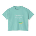 Women’s Boxy Tee — "Stronger Than the Storm" Inspirational Crop Top