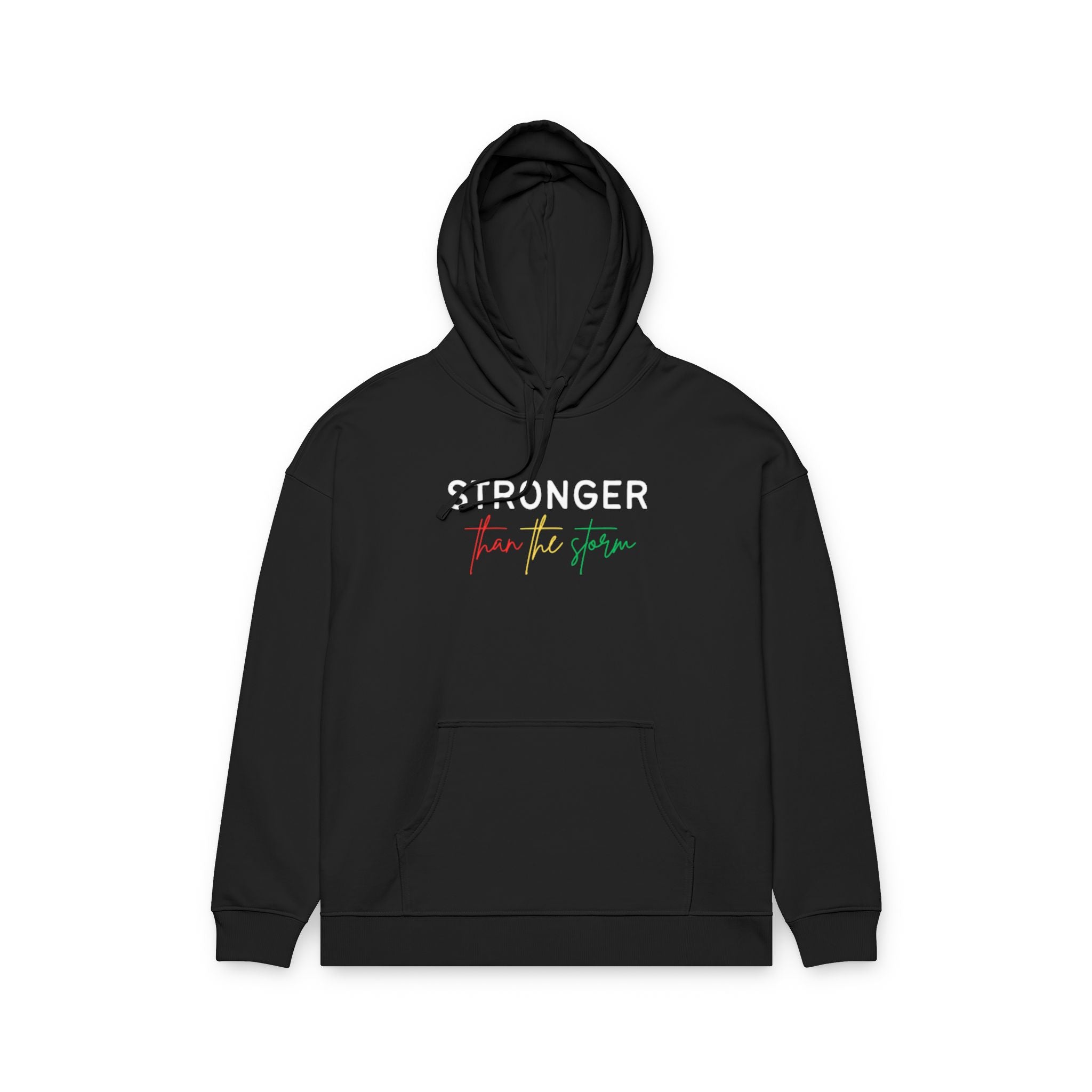 Hoodie — "Stronger Than the Storm" Script Logo Pullover