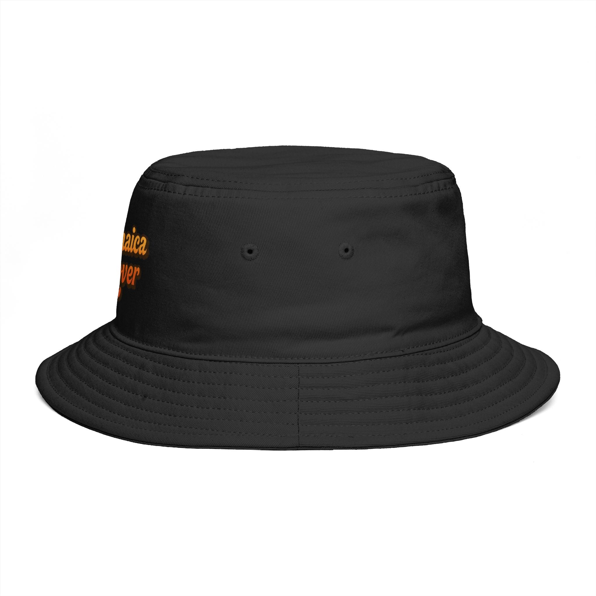 Jamaica Lover Bucket Hat — Retro Script Travel & Festival Sun Hat