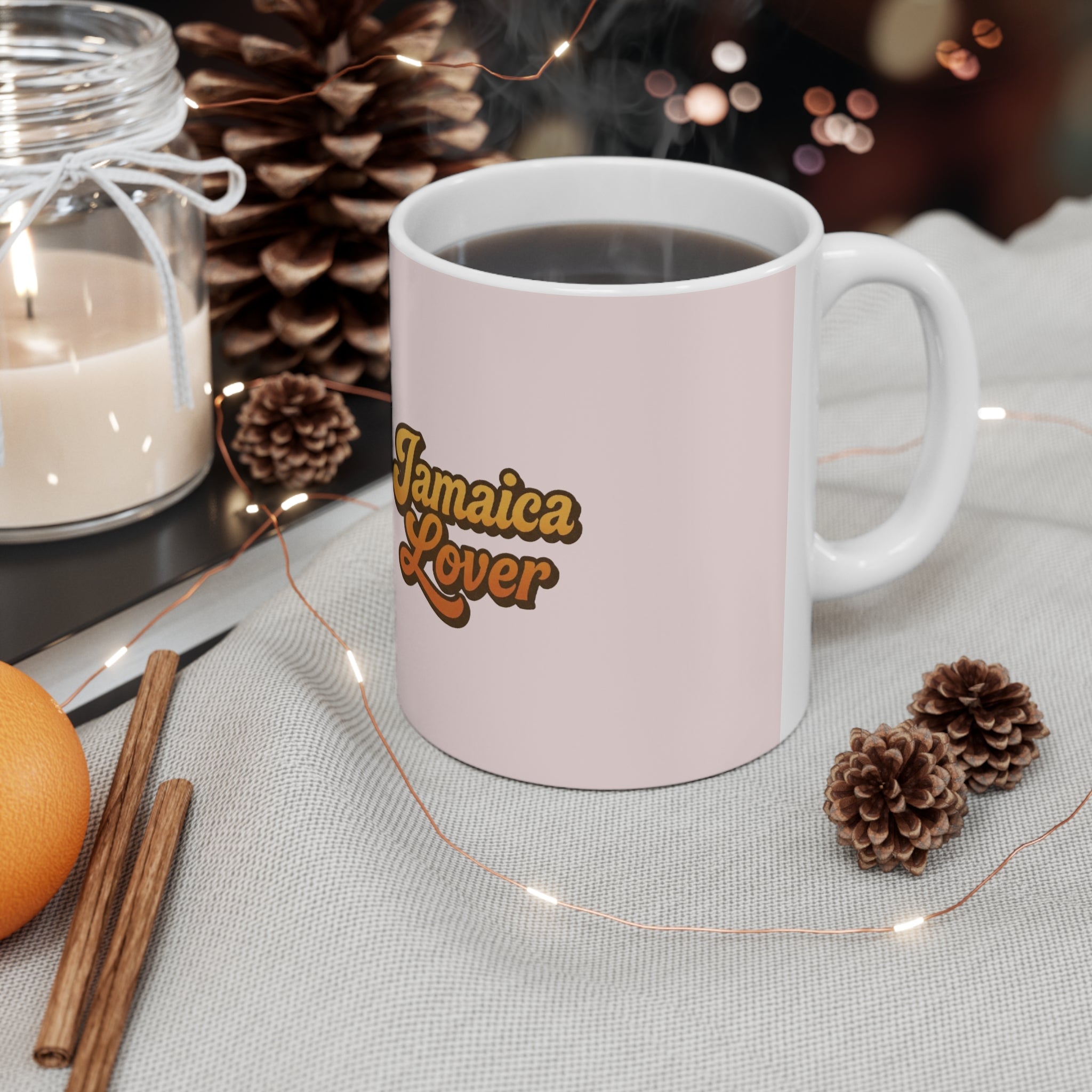 Jamaica Lover Ceramic Coffee Mug — Retro Script Coffee Cup (11oz & 15oz)