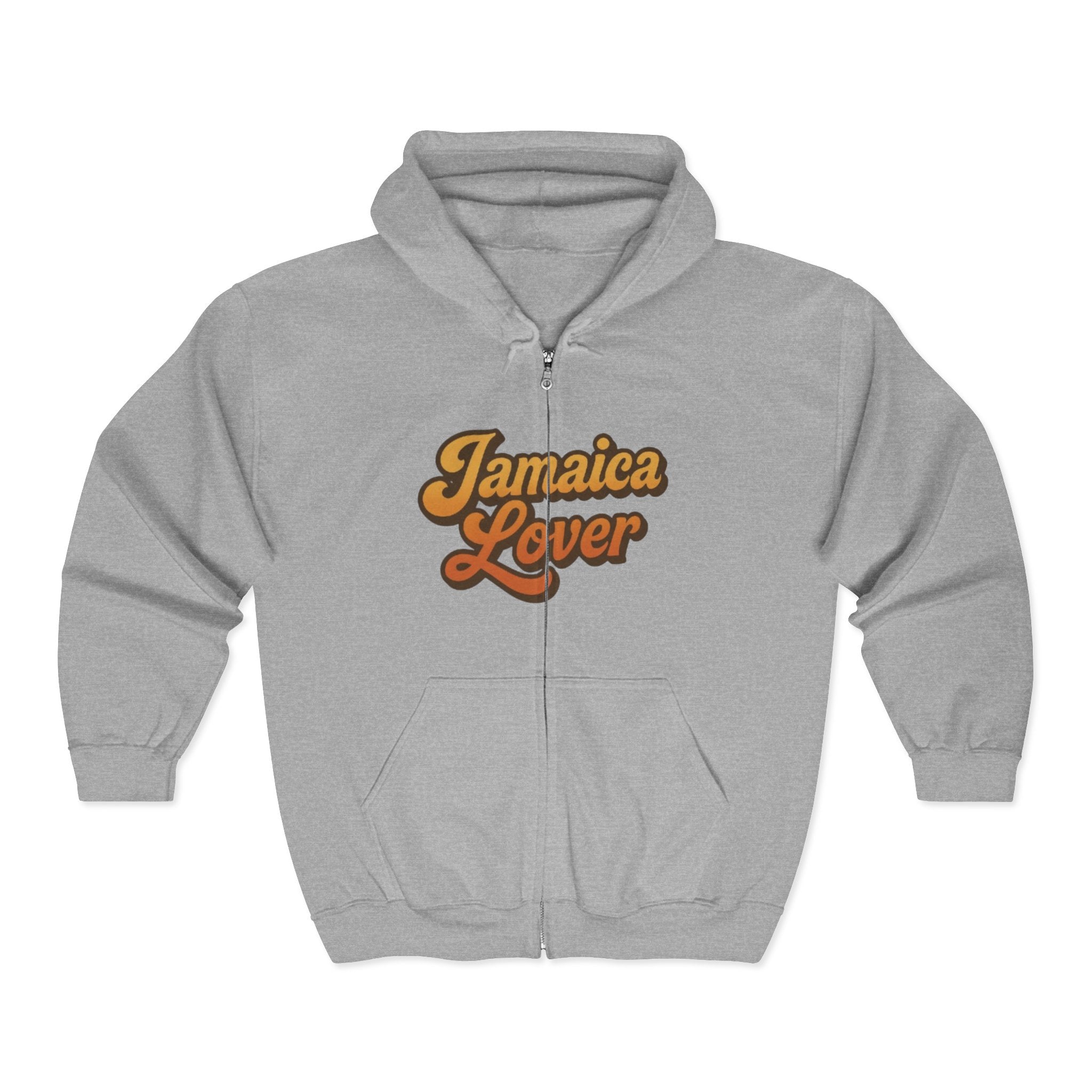 Jamaica Lovers Full Zip Hoodie - Unisex Heavy Blend Sweatshirt, Cool Casual Wear, Gift for Jamaica Lovers, Travel Vibes, Cozy Layering
