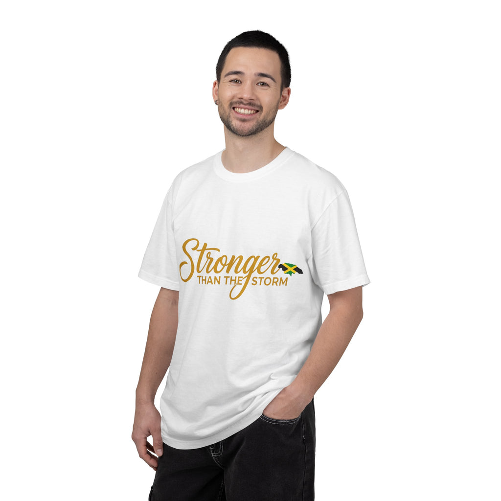 Stronger Than the Storm T-Shirt — Inspirational Jamaican Flag Tee