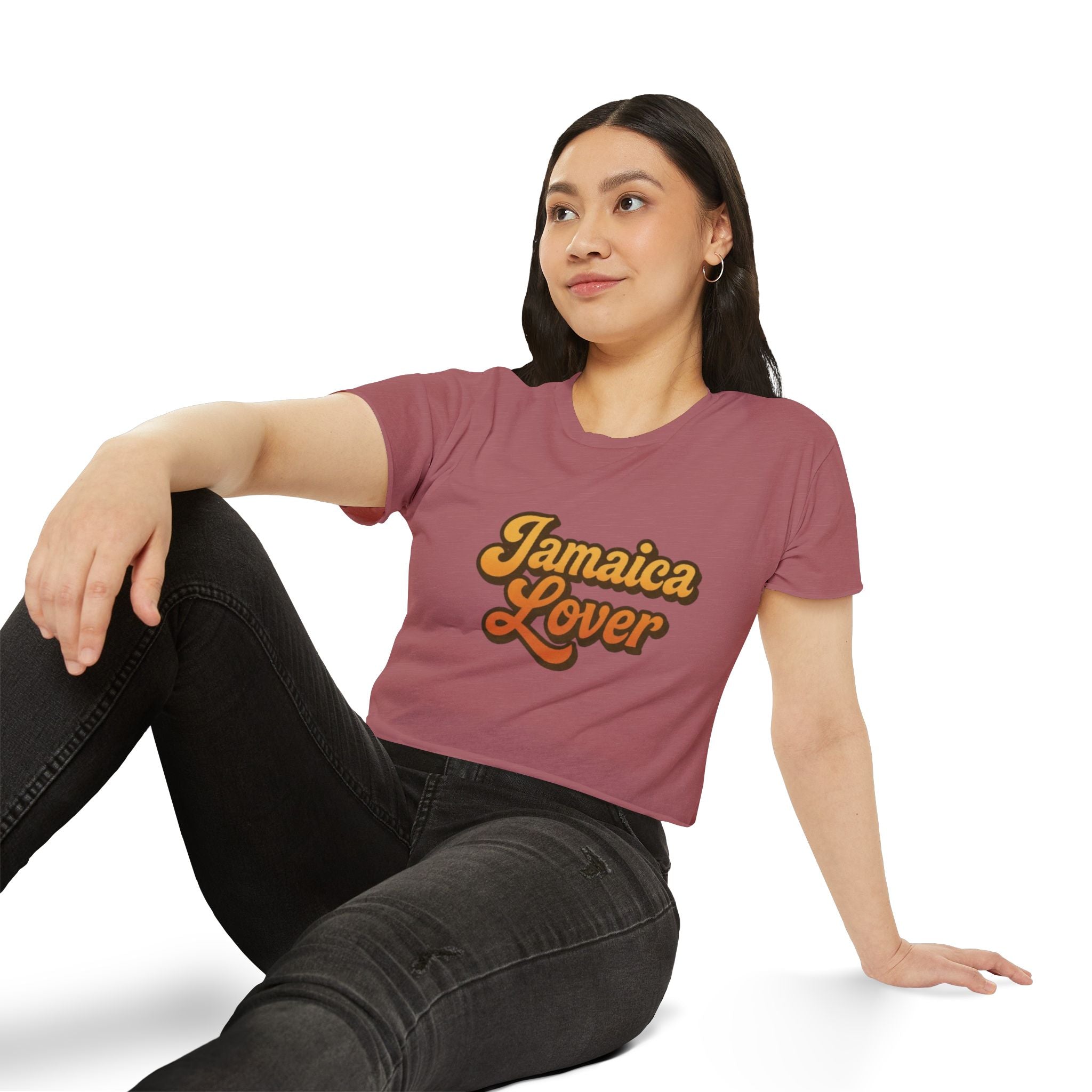 Jamaica Lover Crop Top — Retro Island Vibe Festival Tee