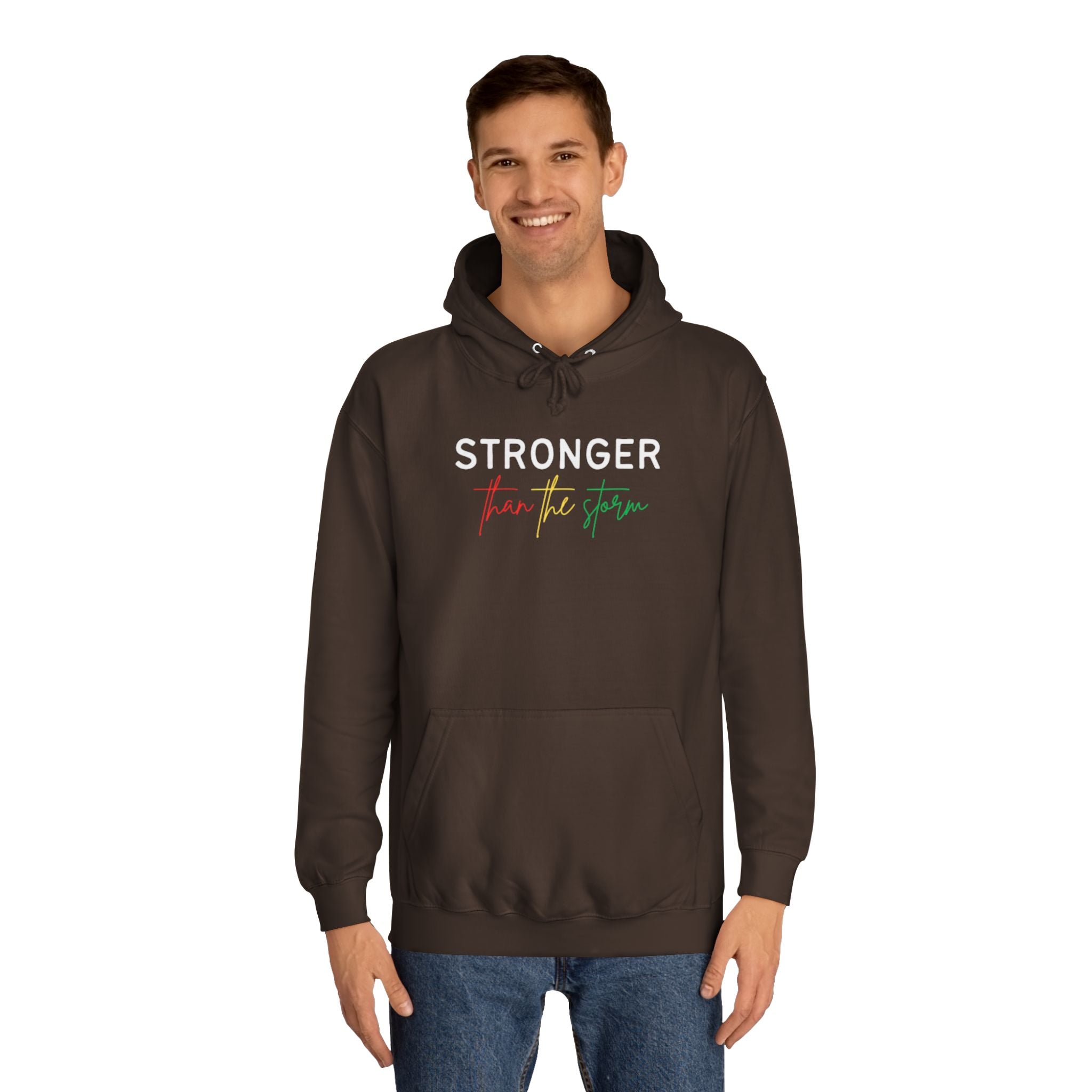 Stronger Hoodie — 'still she rises' Inspirational College Pullover