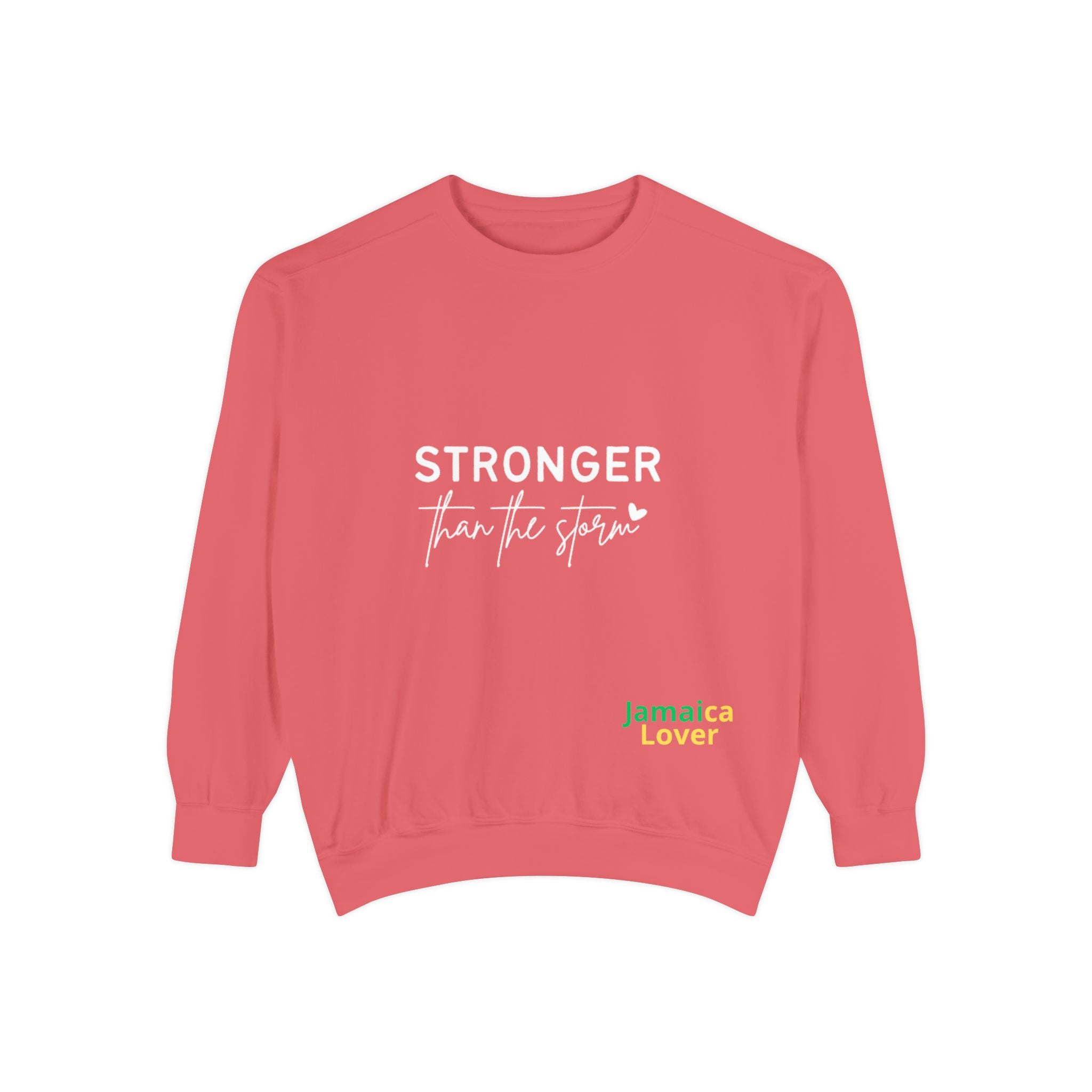 Stronger Than the Storm Sweatshirt — Inspirational Crewneck for Jamaica Lover