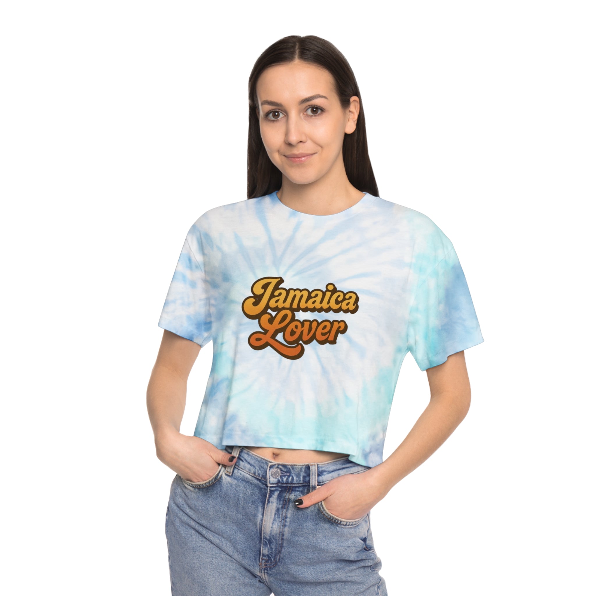 Jamaica Lover Tie-Dye Crop Tee — Women's Tropical Vacation Top