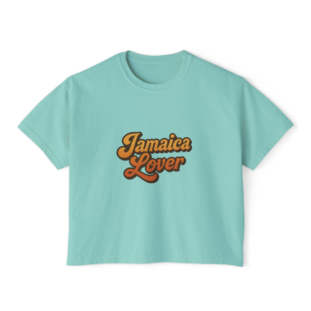 Jamaica Lover Boxy Tee — Retro Script Vacation T‑Shirt