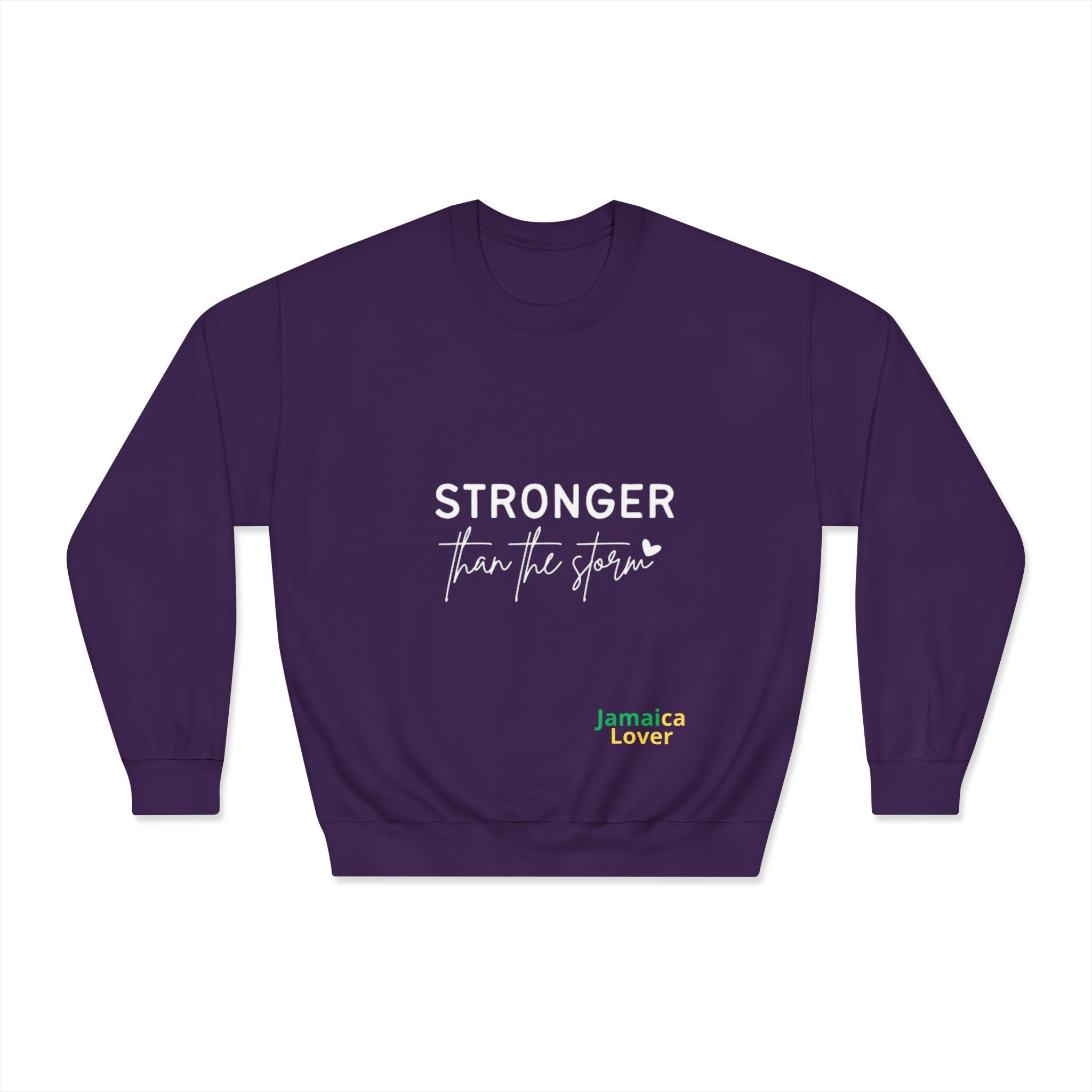 Stronger Than the Storm Crewneck Sweatshirt — Jamaica Lover Inspirational Pullover