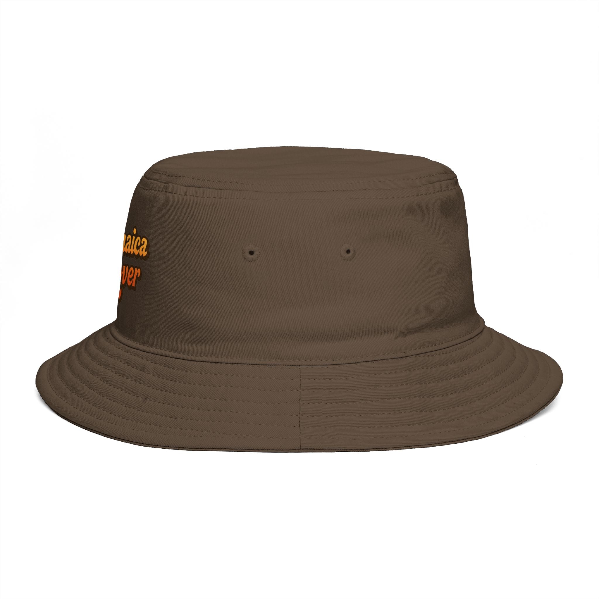 Jamaica Lover Bucket Hat — Retro Script Travel & Festival Sun Hat