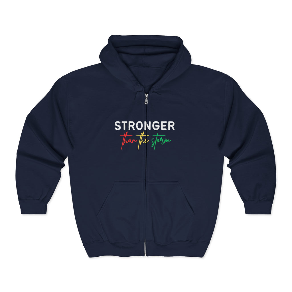 Stronger Than The Storm Zip Hoodie — Resilient Hurricane Recovery Support