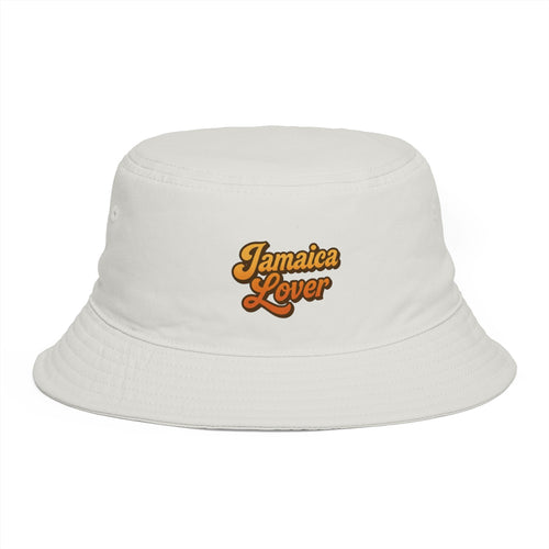 Jamaica Lover Bucket Hat — Retro Reggae Brown Beach Sun Hat