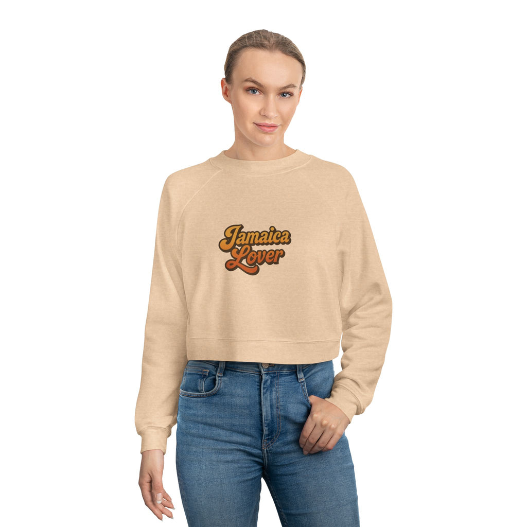 Cropped Pullover — "Jamaica Lover" Retro Script Fleece