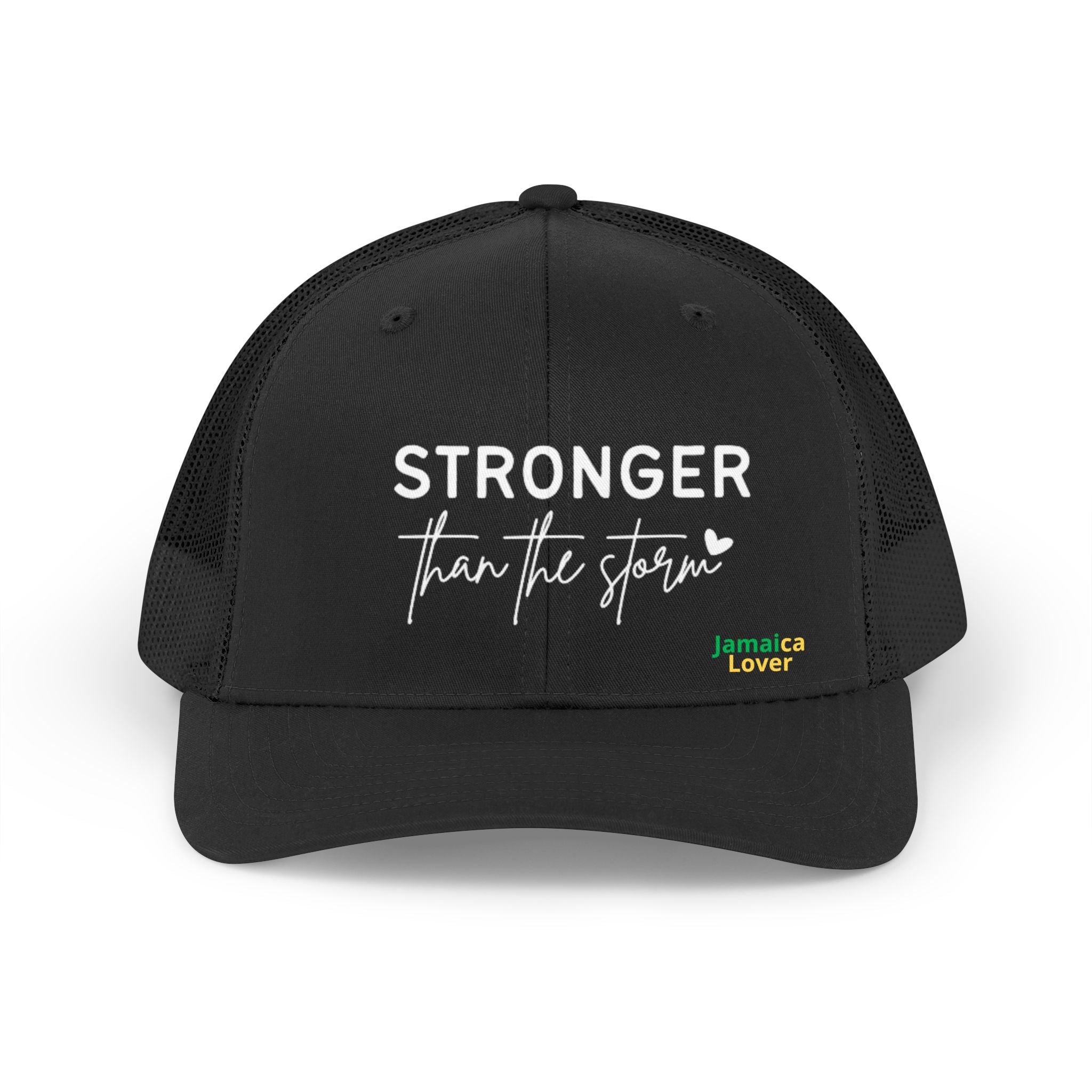 Stronger Than the Storm Trucker Hat — Inspirational Retro Mesh Cap