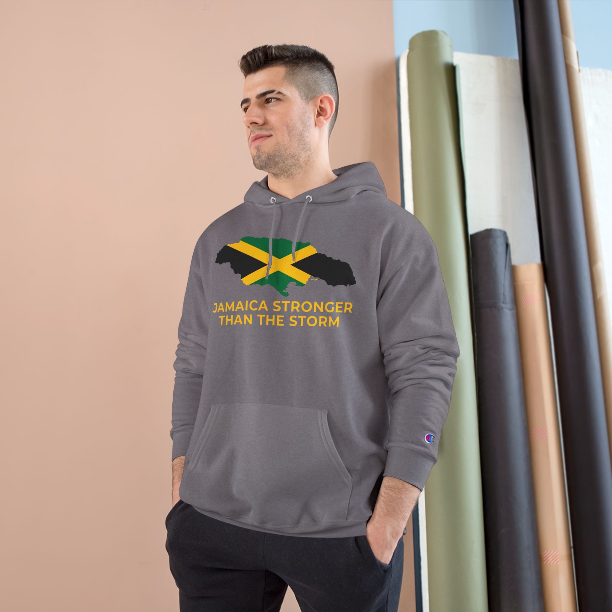 Jamaica Strong Hoodie — Jamaican Flag Champion Pullover