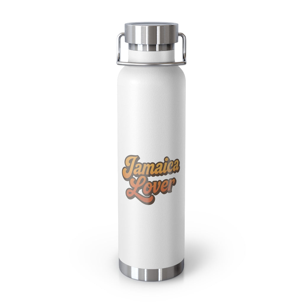 Jamaican Lovers Water Bottle, 22oz Copper Insulated Bottle, Travel Tumbler, Gifts for Friends, Hydration Bottle, Summer Vibes