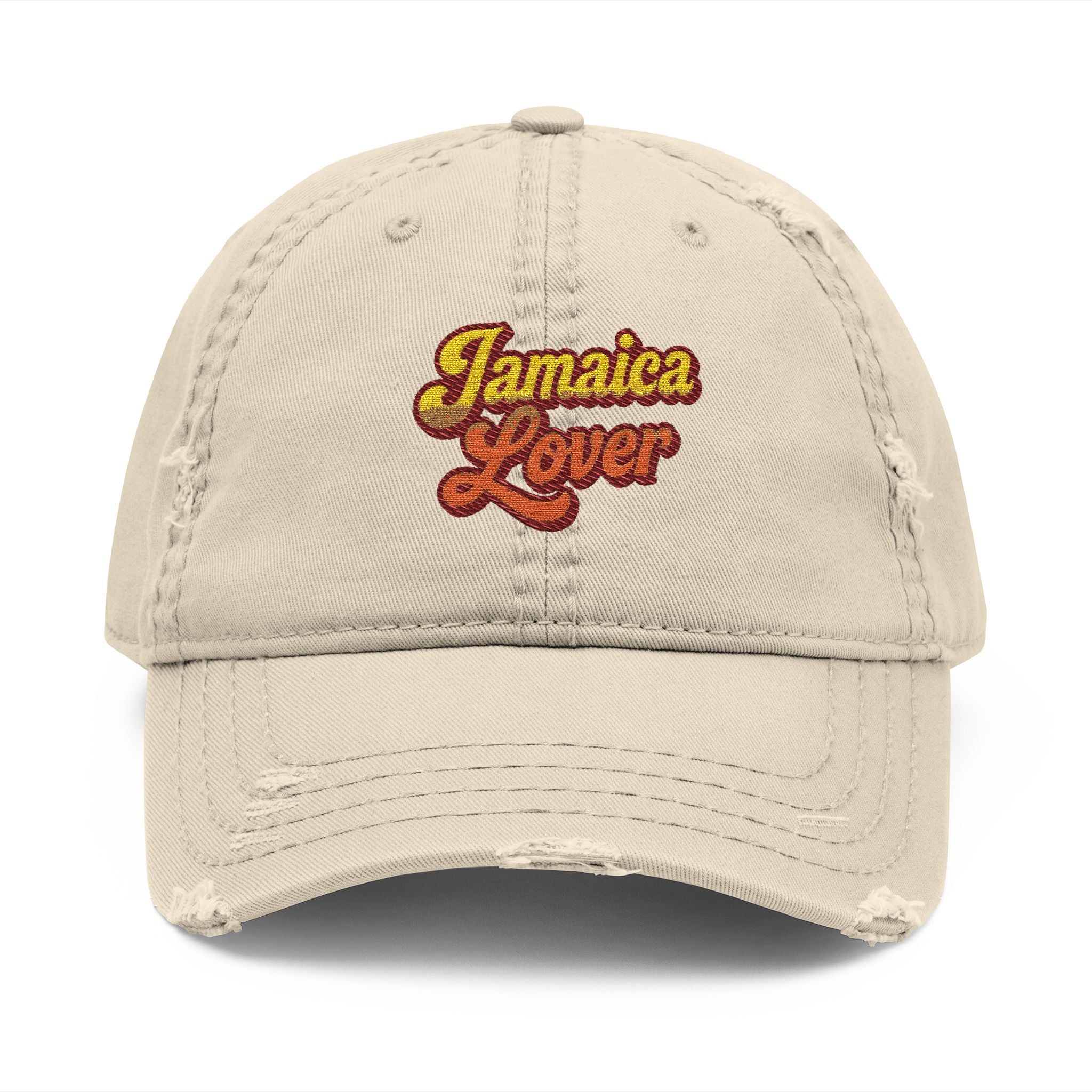 Jamaica Lover Embroidered Distressed Dad Hat