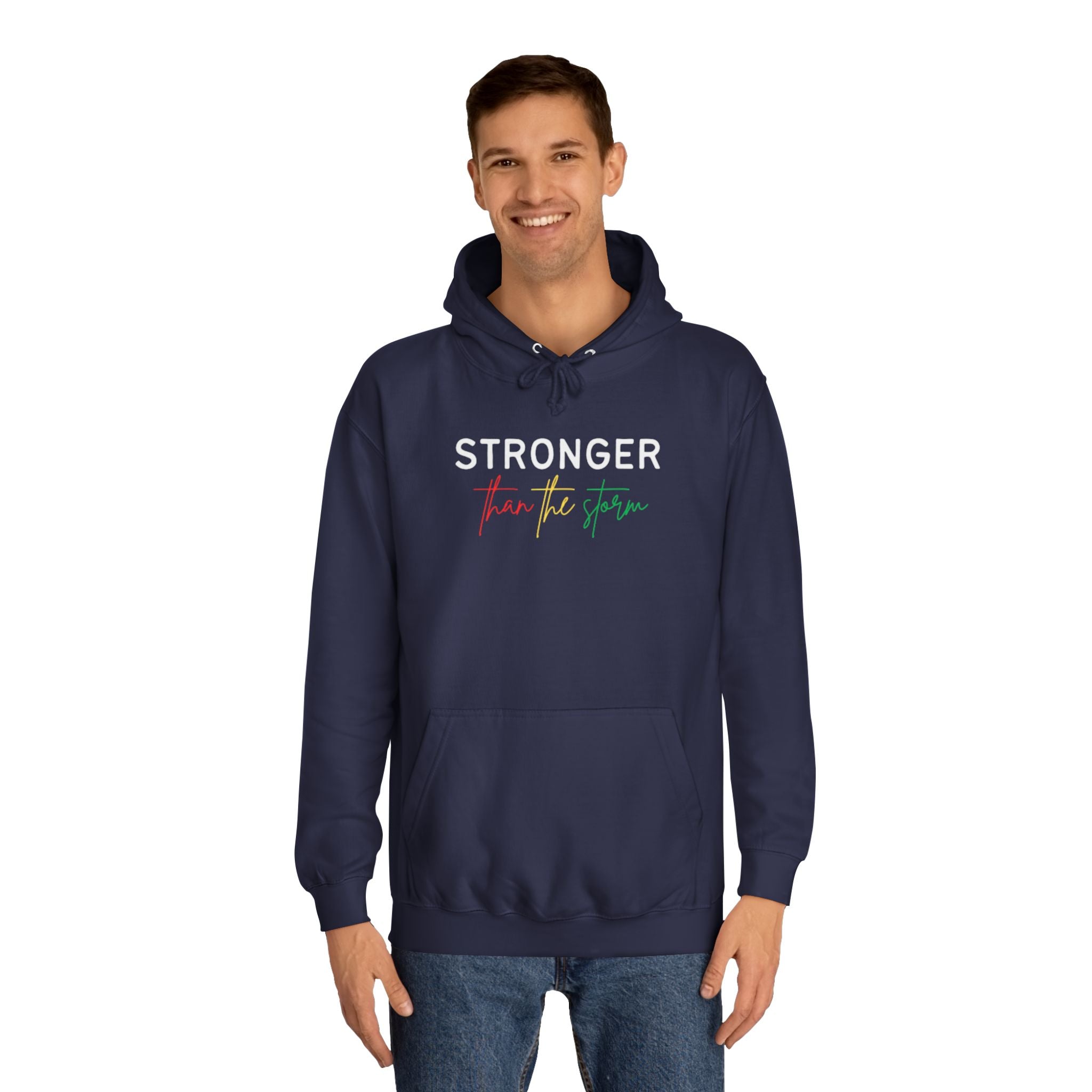 Stronger Hoodie — 'still she rises' Inspirational College Pullover