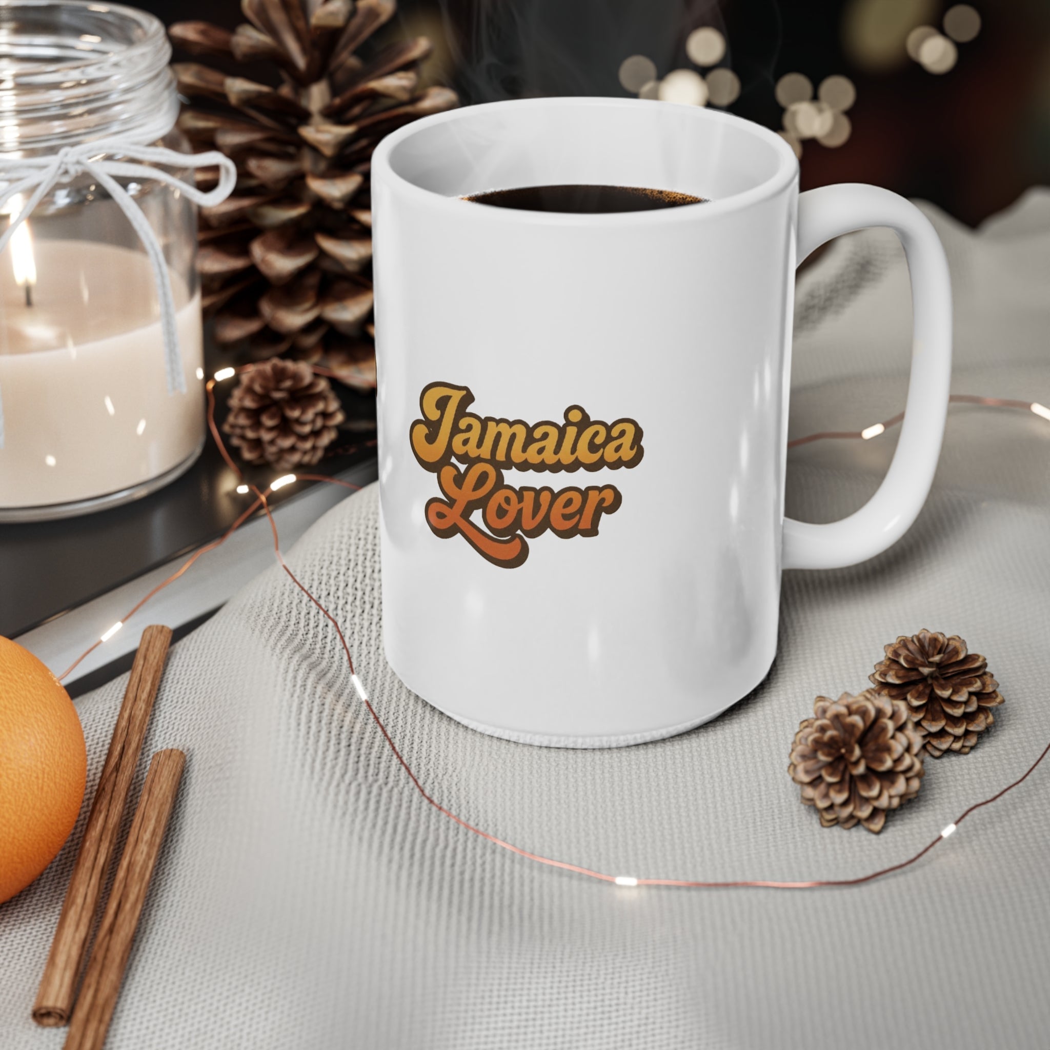Jamaica Lover Ceramic Mug – Retro Script Coffee Cup (11oz & 15oz)